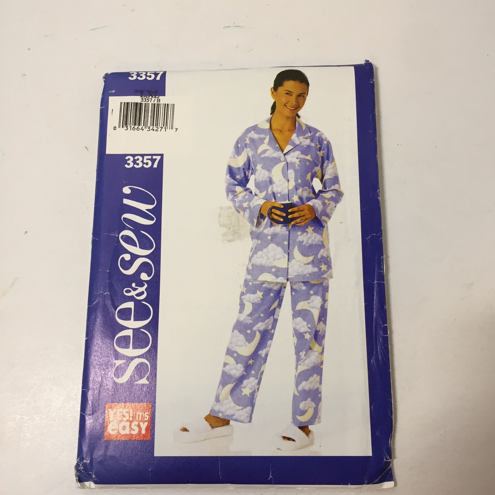 See & Sew 3357 Size L-XL Unisex Top & Pant Pajama Sleepwear