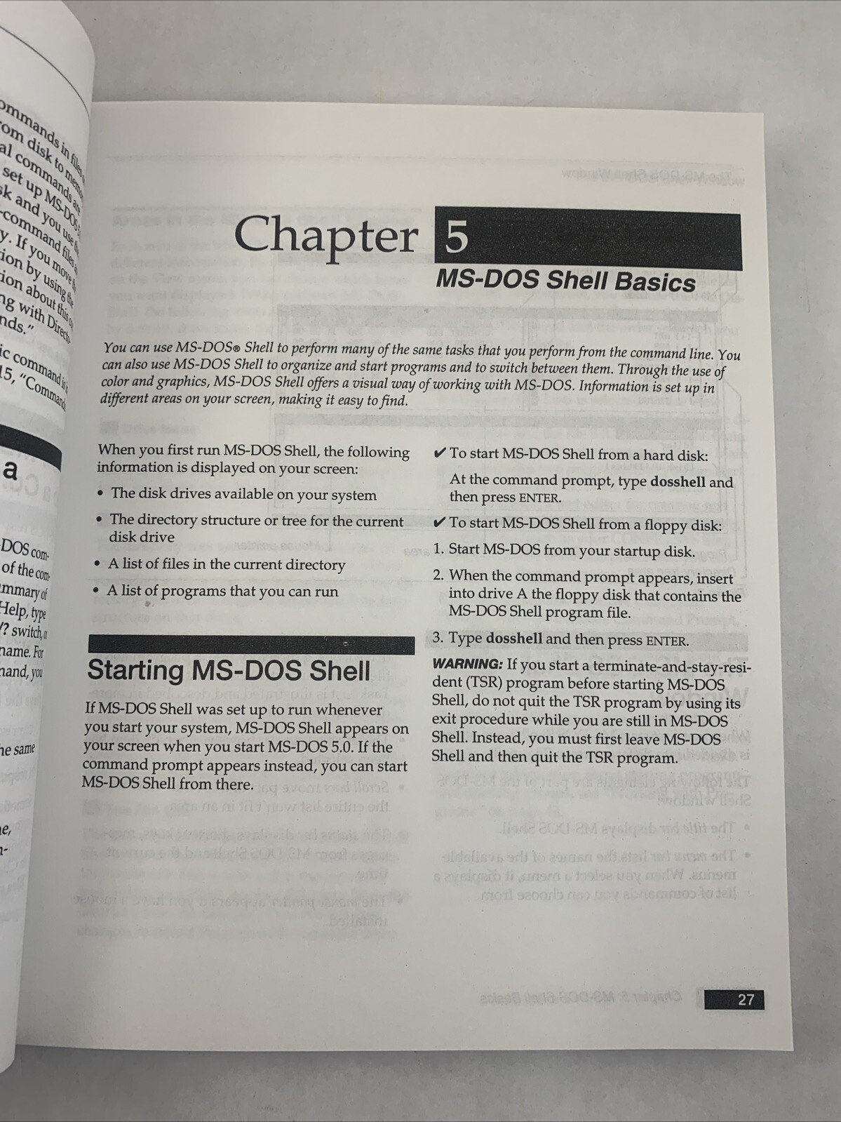 Microsoft MS-DOS Version 5.0 Getting Started User's Guide Reference VTG 1991 MIC