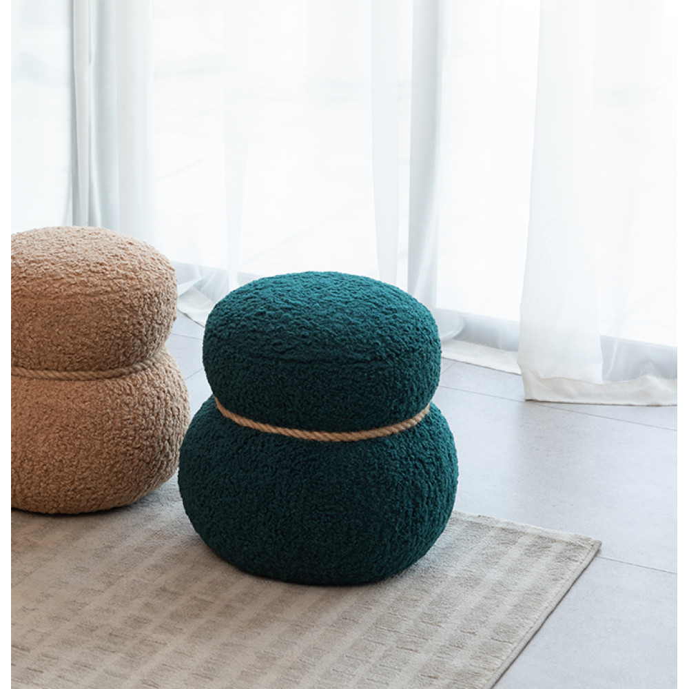Green Suitable Light Camel Snowman Stool Playful & Cute with Plush Grig Cushions