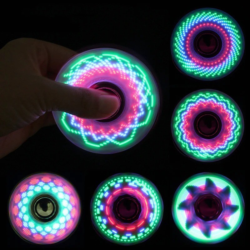 LED Light Fidget Spinner Glow in Dark Hand Spinner Stress Relief Toy Kids Adults
