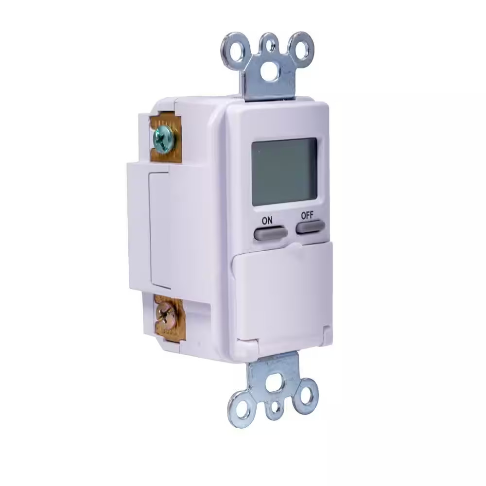 6.4 Amp 7-Day In-Wall Programmable Indoor Digital Timer Switch with No Neutral W