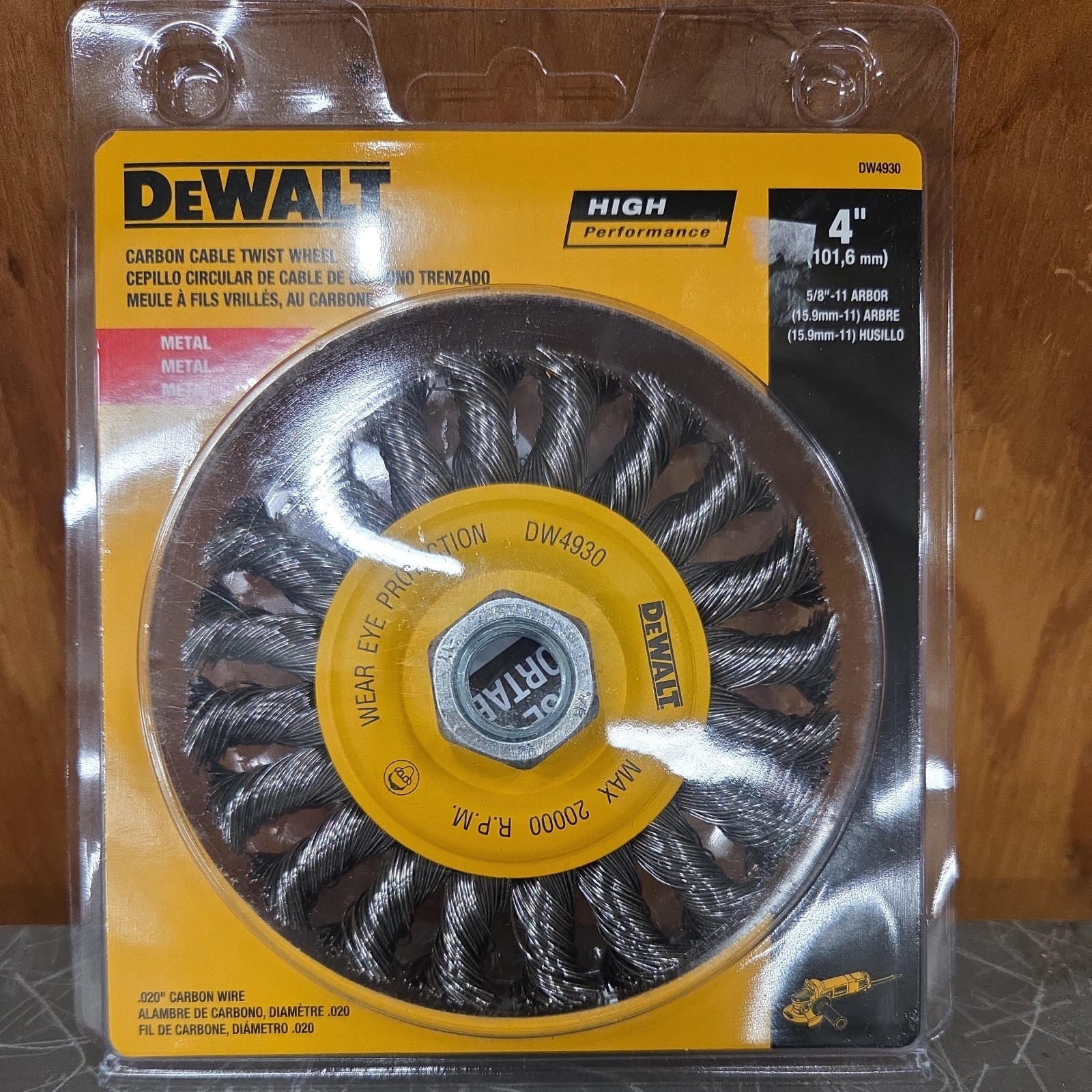 DeWalt DW4930 Carbon Cable Twist Wire Wheel 4"