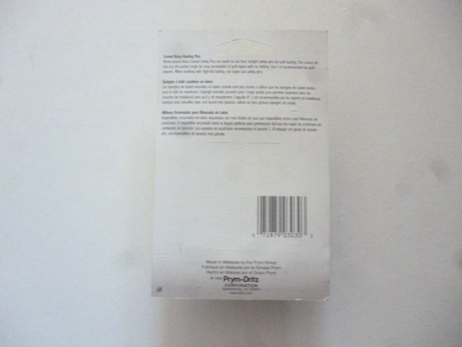 DRITZ QUILTING 100 CURVED BRASS BASTING PINS SIZE/G 1 1I/16" SAFETY PINS