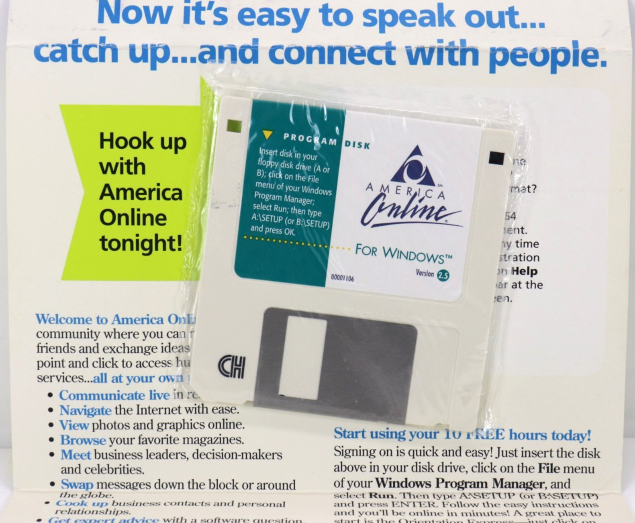 AOL America Online Windows Version 2.5 Sealed Mailer 3.5” Floppy Disk New