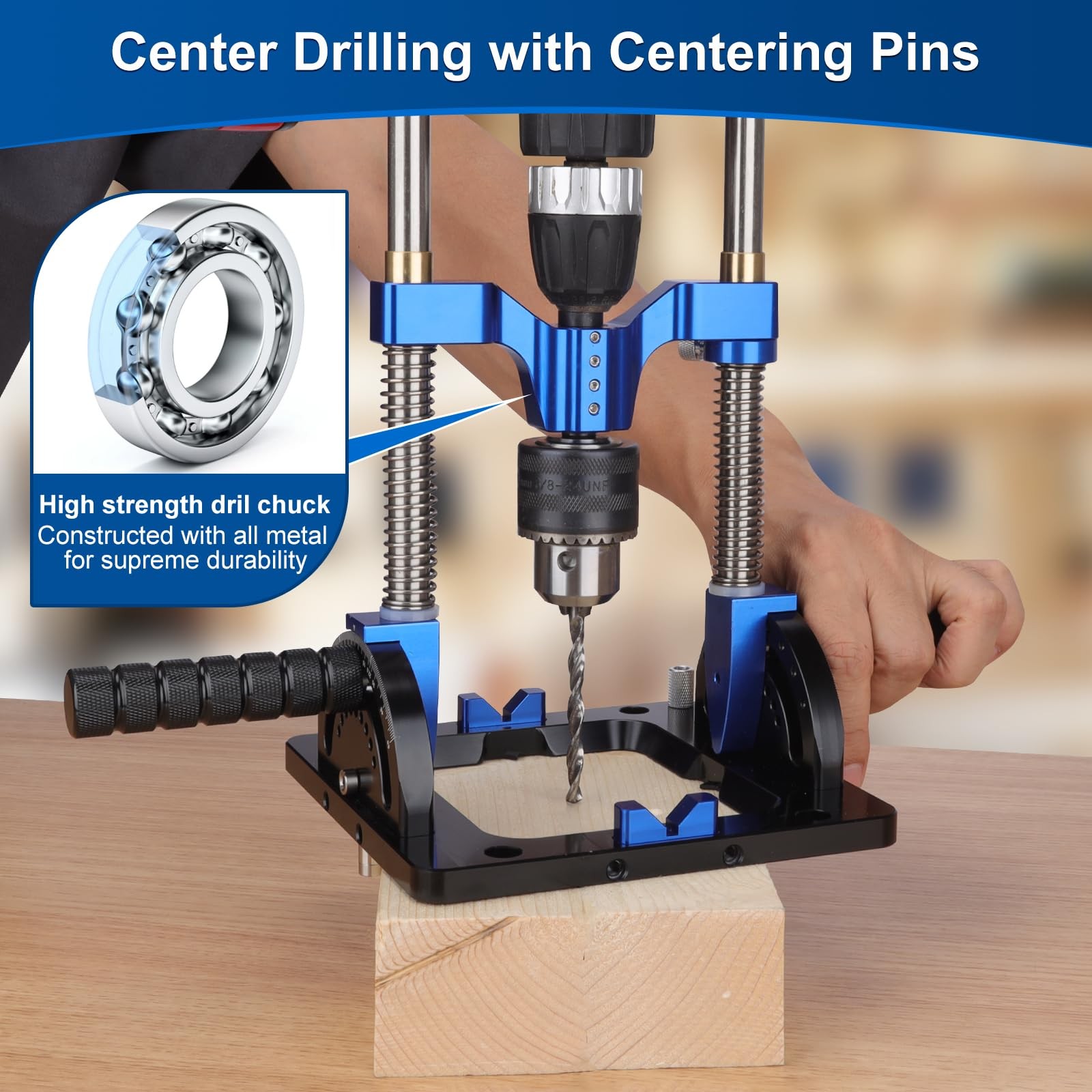 Upgraded Portable Drill Guide, Adjustable 0Â°to 60Â°Multi Angle Drill Guide for