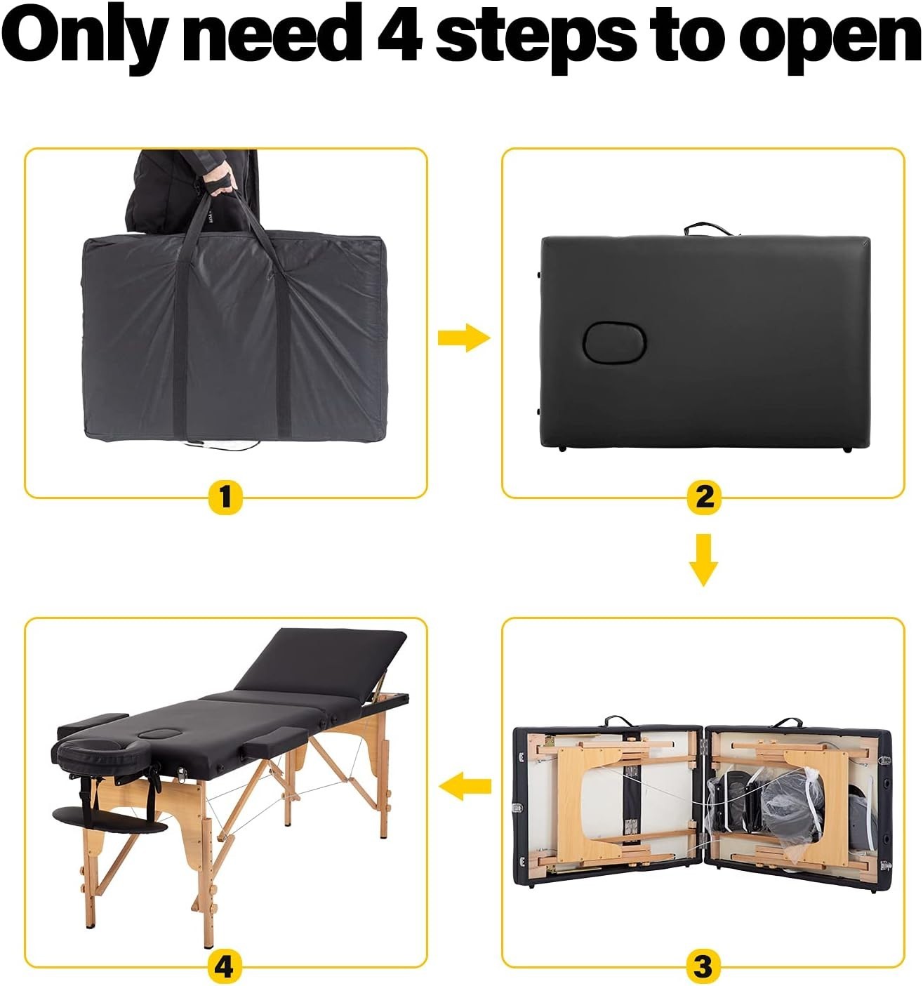 320 lbs Capacity Height Adjustable Massage Table - Perfect for Spa & Therapy Use