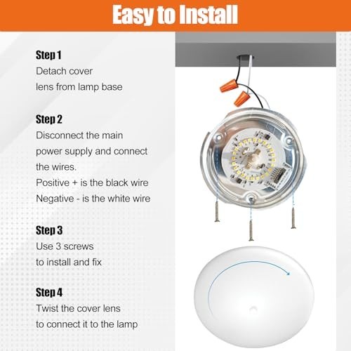 5CCT LED RV Dome Ceiling Lights, On/Off Switch, DC 12V Surface Mount Interior Pu