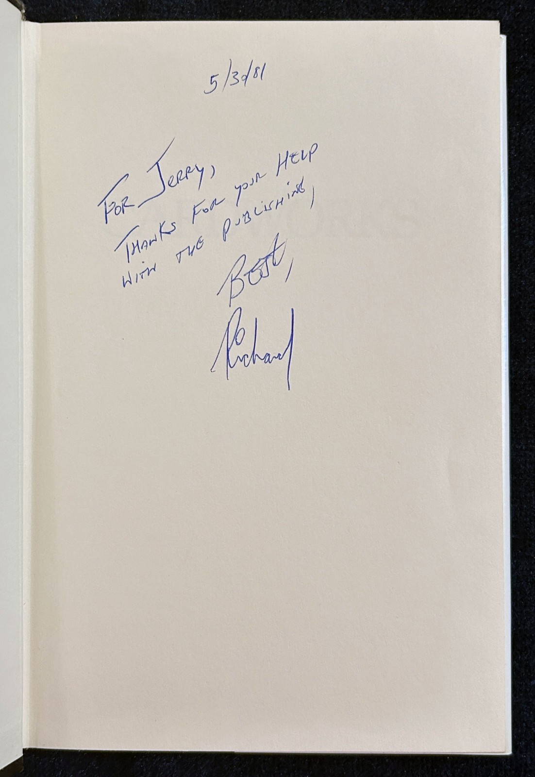 Autographed Cardworks (Richard Kaufman) -1981