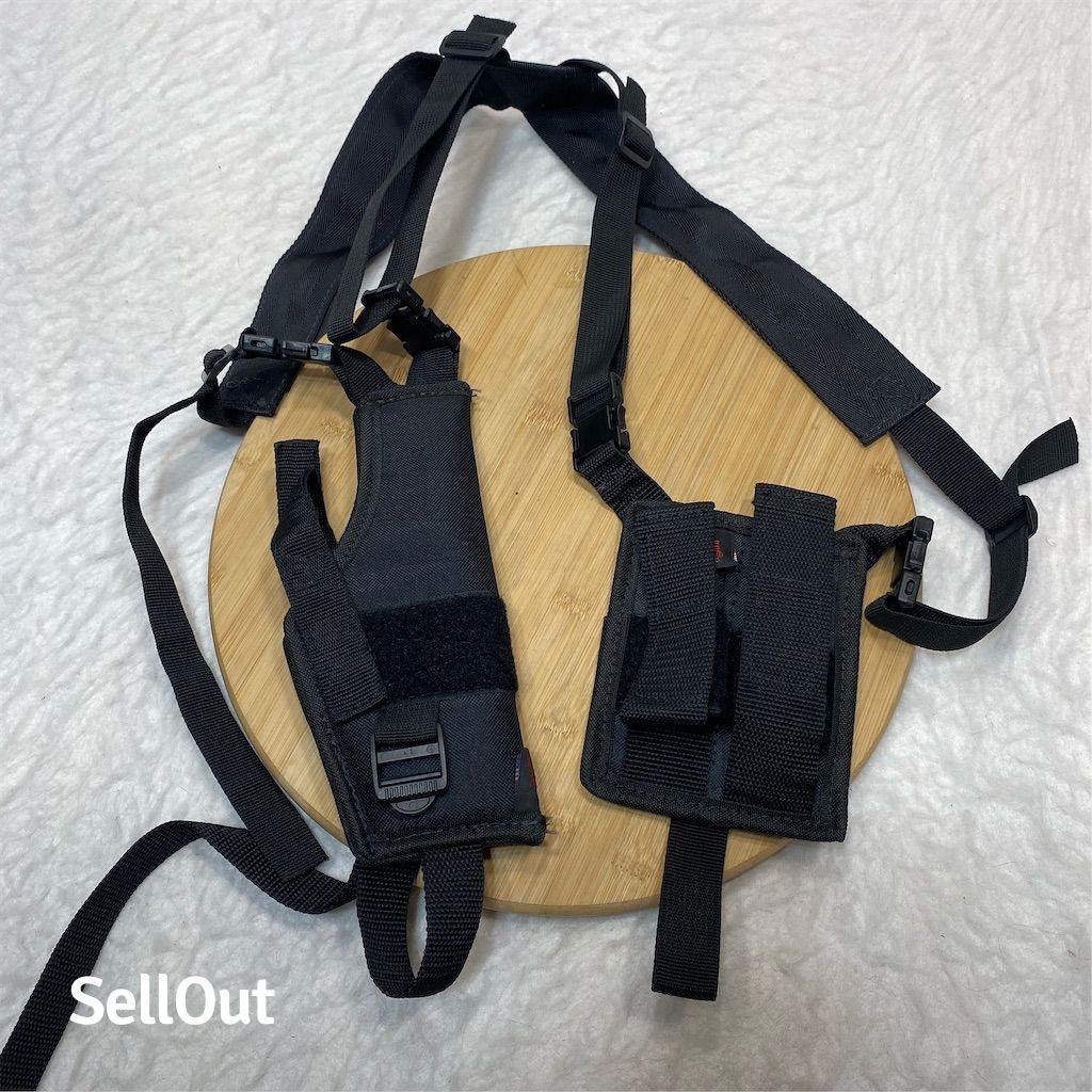 Ace Case Black Nylon Shoulder Holster for Handguns double magazine pouch USA