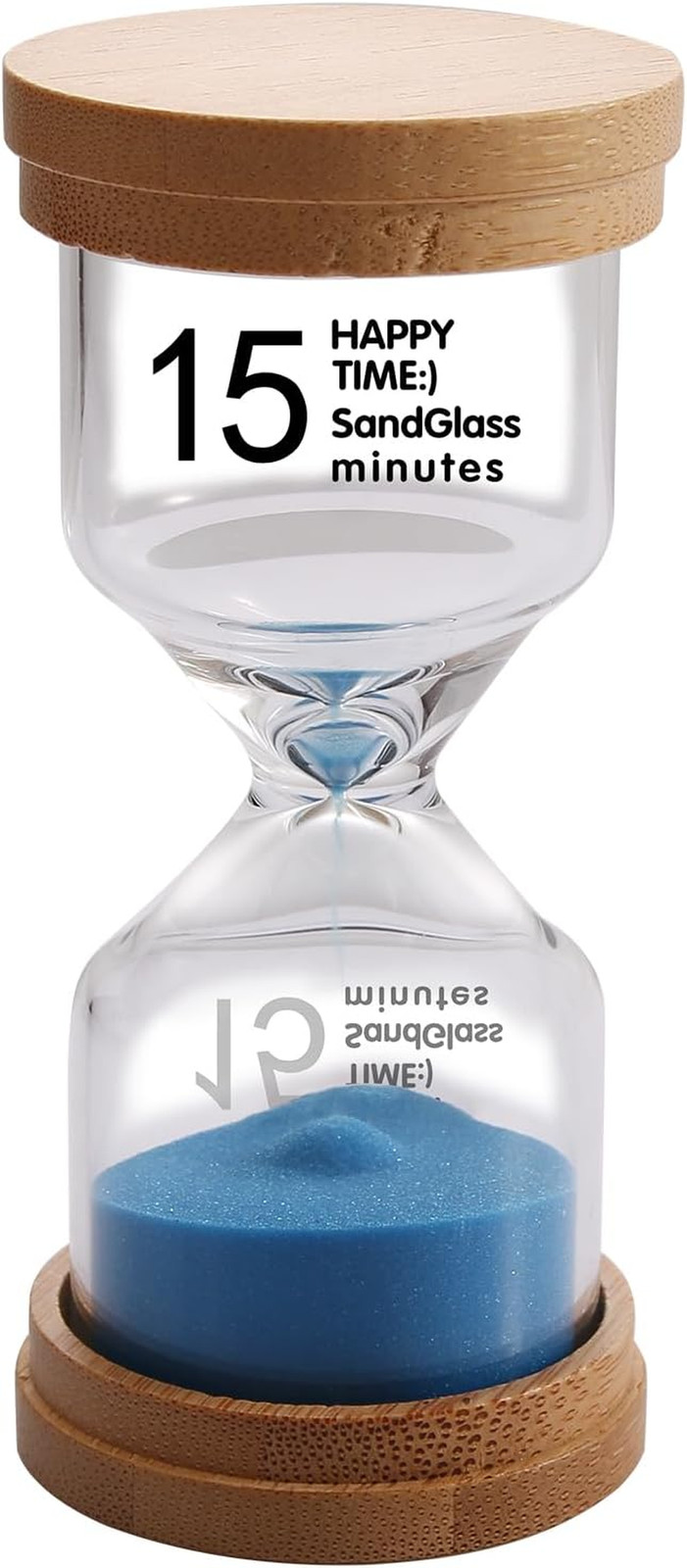 15 Minute Wooden Sand Timer,Green Sand Hourglass for Productivity, Focus, Medita