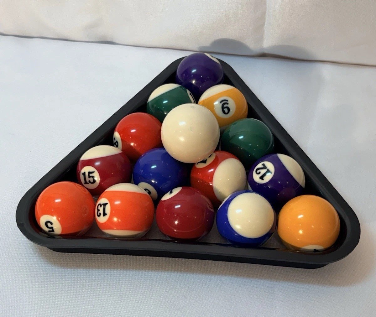 Pool Table Balls Complete Set of 16 Billiard & Rack Standard Regulation 2 1/4"