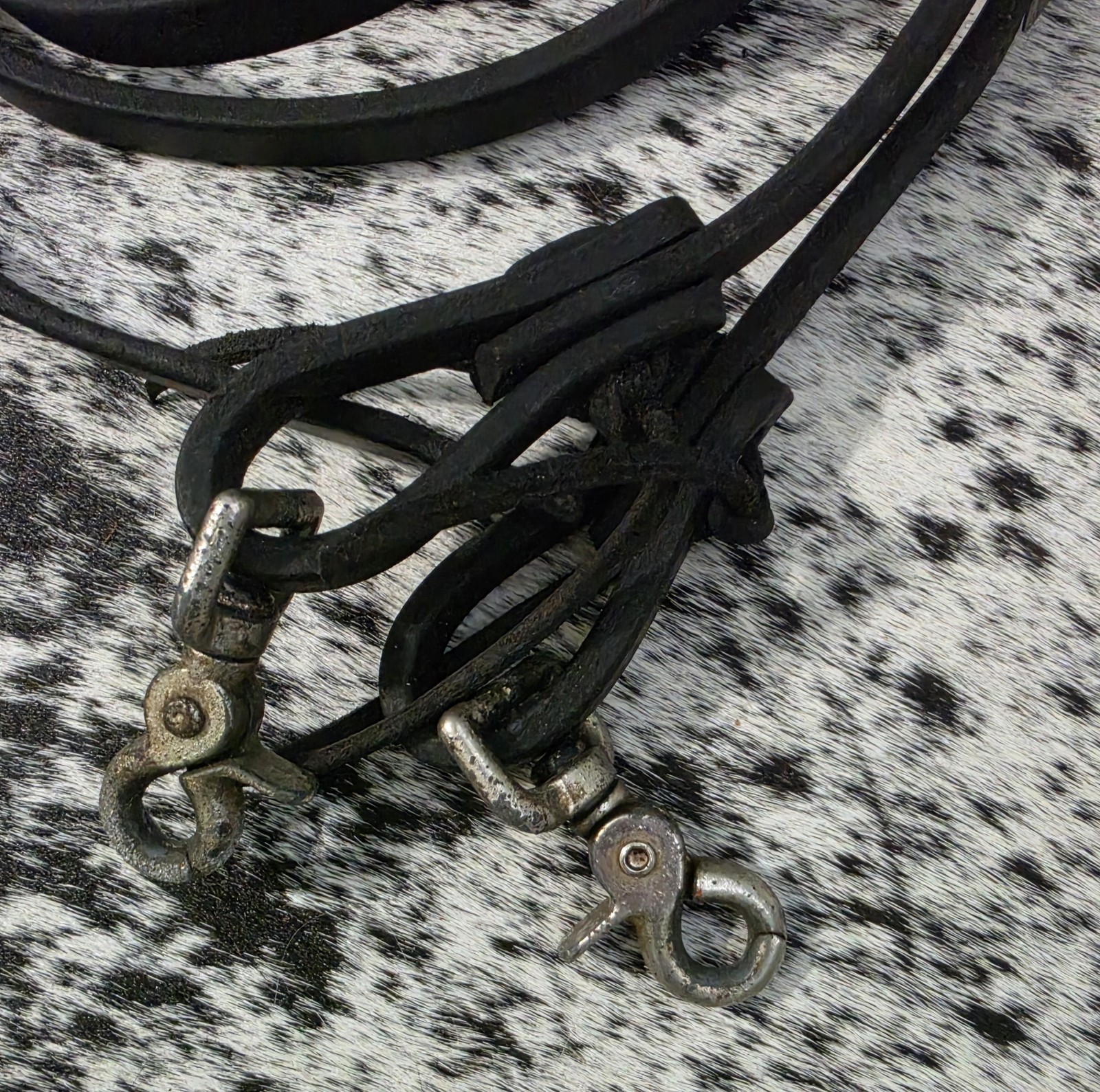 Black Leather Split Reins