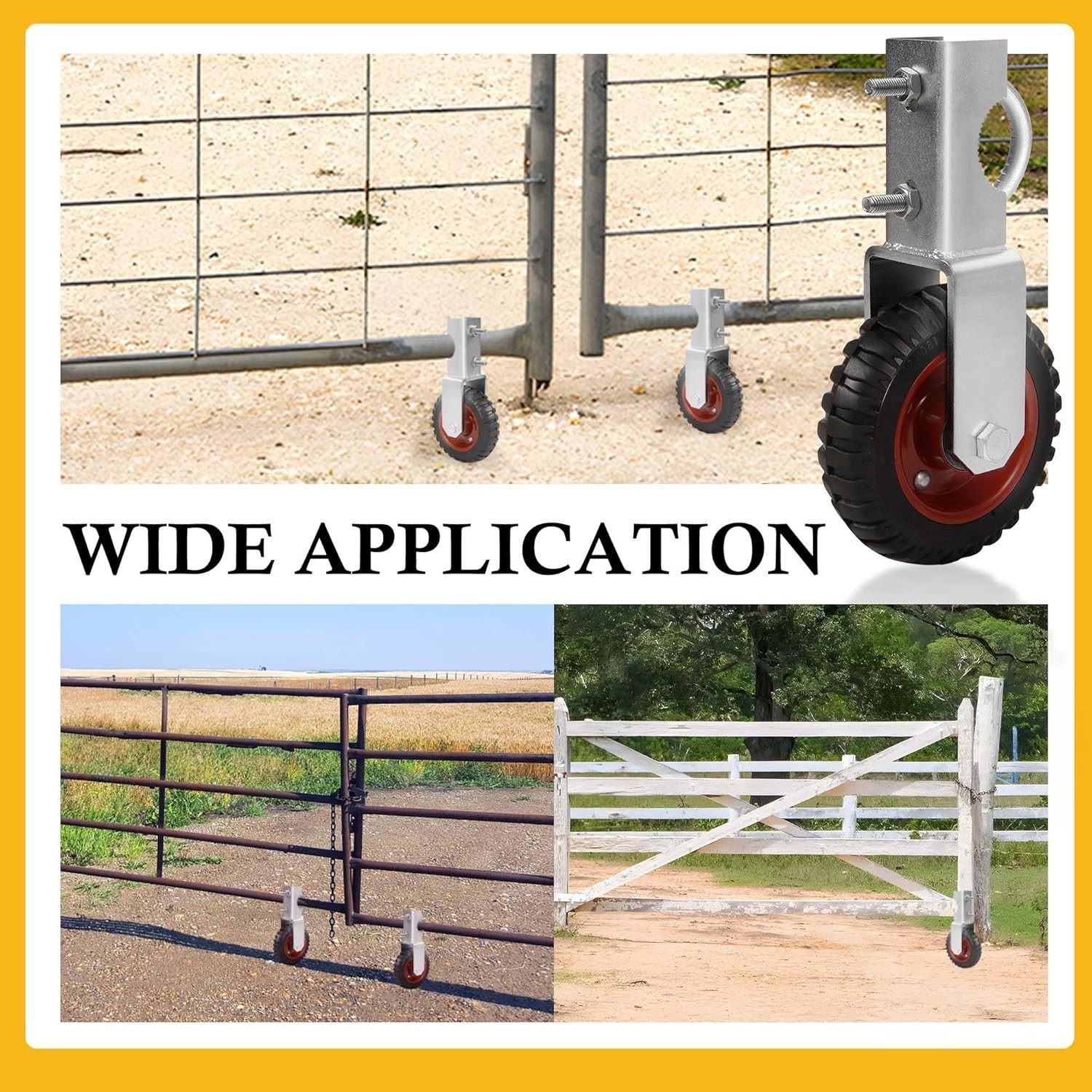 Heavy Duty Farm Gate Wheel 2-Pack