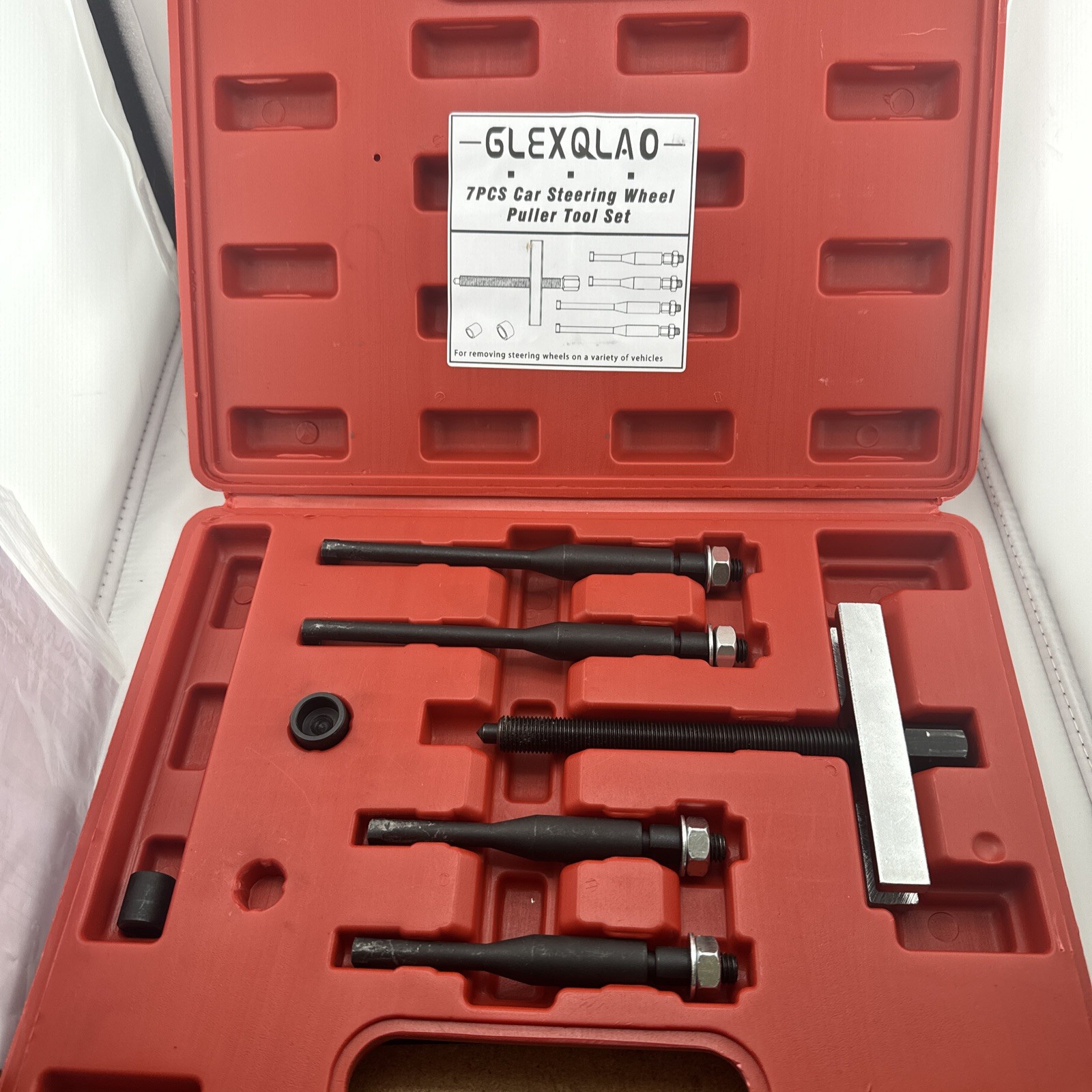GLEXQLAO Steering Wheel Puller Set, Car Removal Tool Kit for...