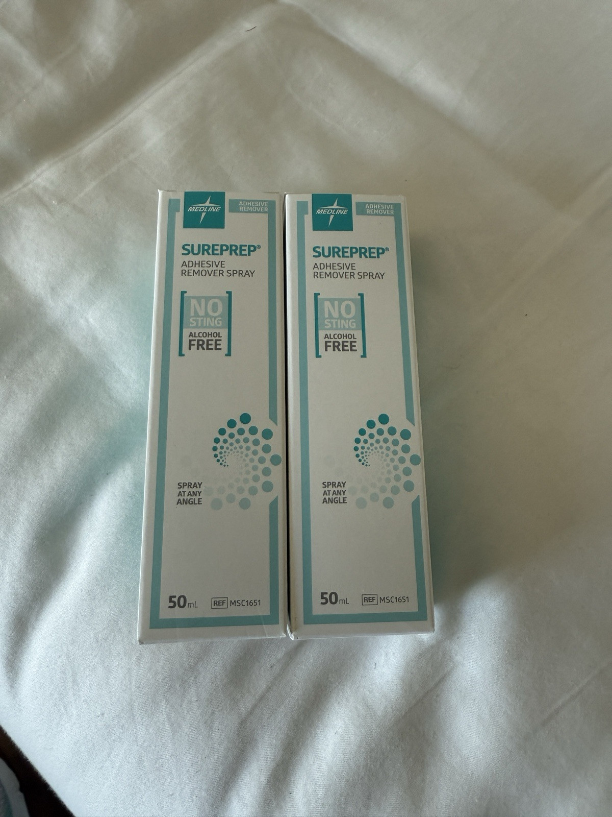 2x Medline Sureprep Spray Adhesive Removers MSC1651. Exp 2027