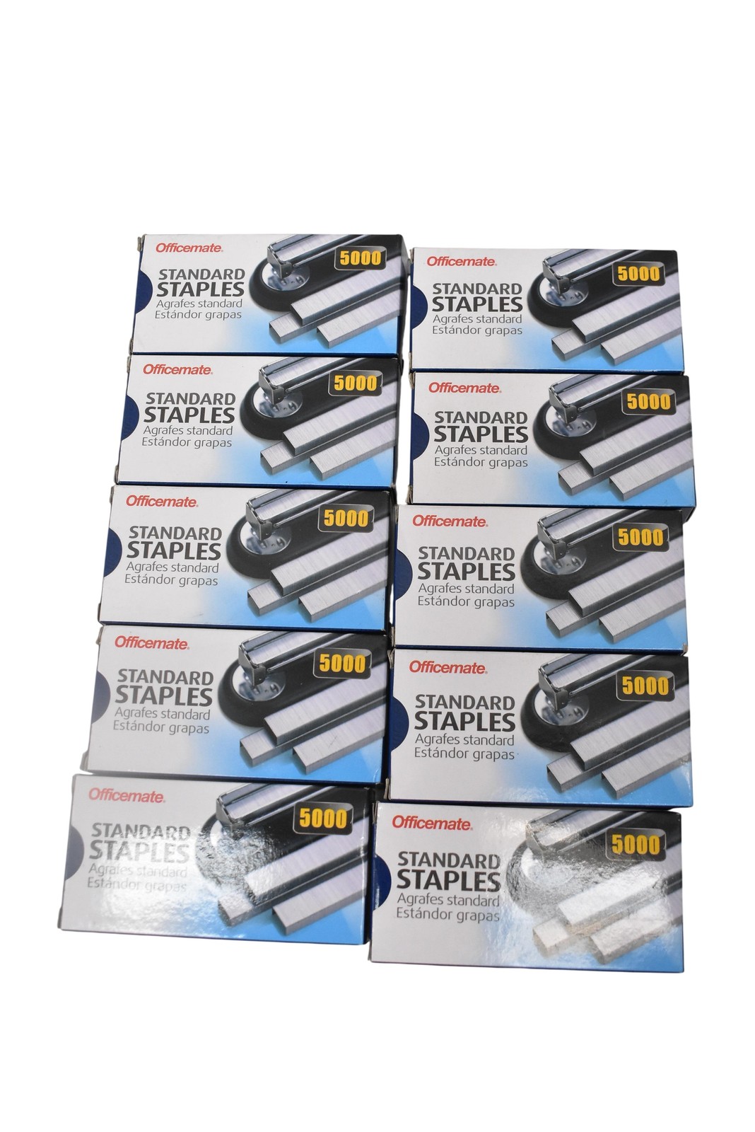 Officemate Standard Staples 5000 Per Box Lot Of 10 Chisel Point 91900 Office