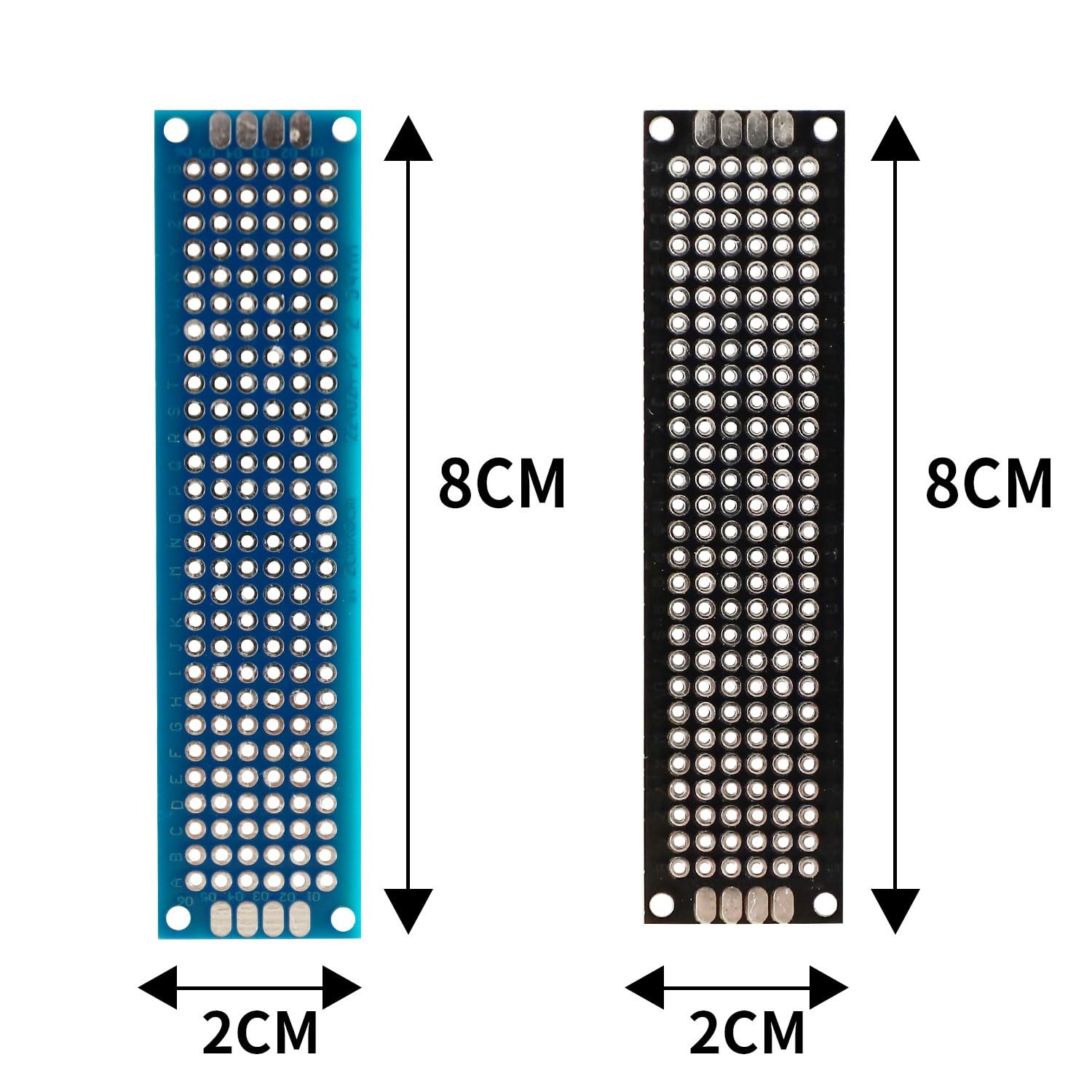 32 PCS 2x8cm Double Sided PCB Board Prototype Kit Soldering 2 Colour Circuit