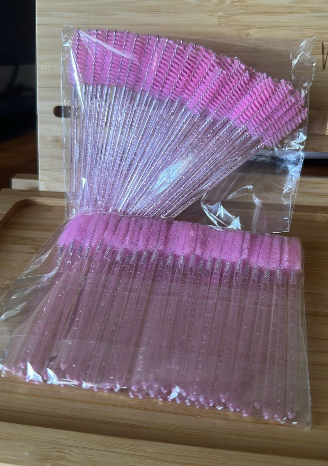 100 Pcs Disposable Mascara Wands, Crystal Eyebrow Spoolies Brush For Eyelash