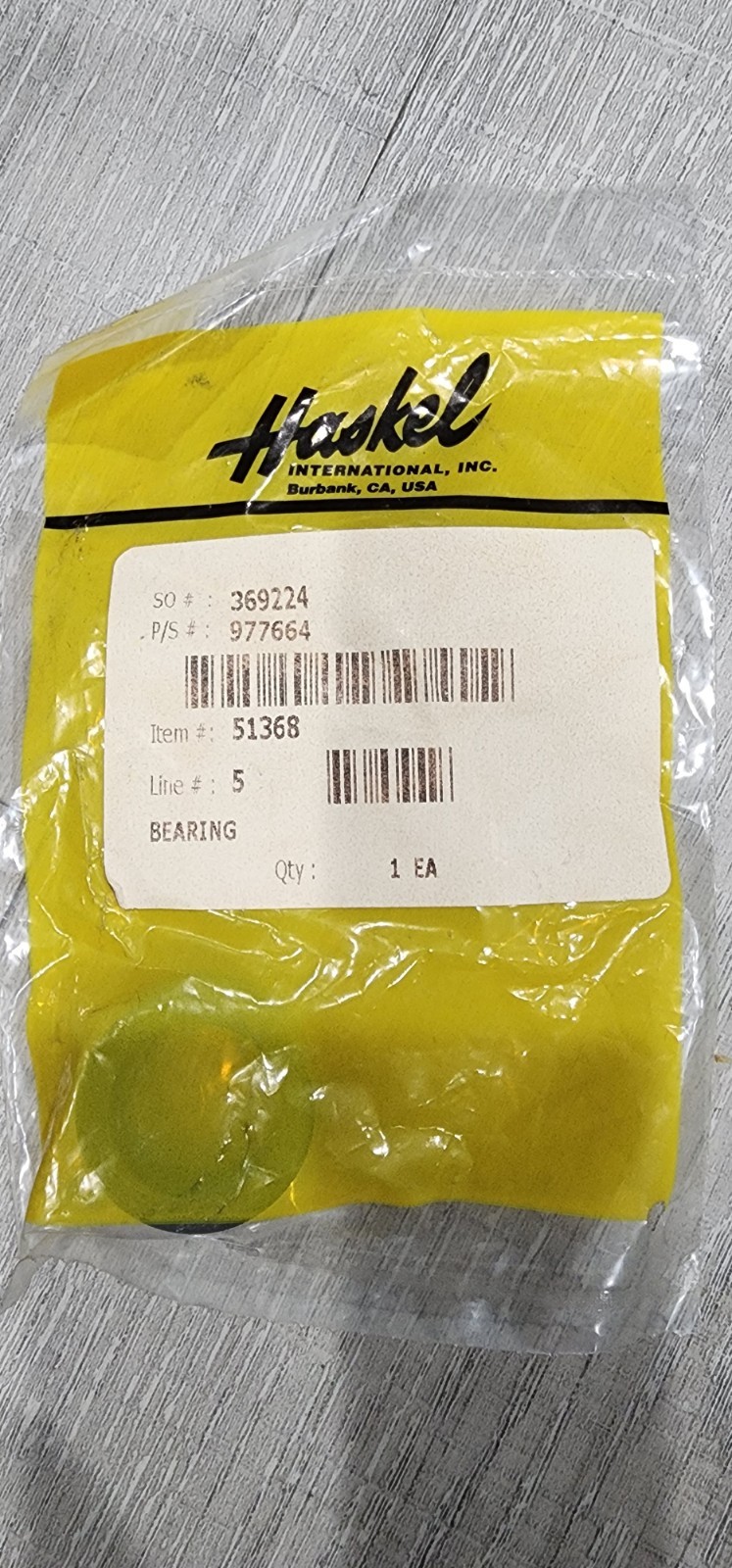 Haskel  51368 Bearing