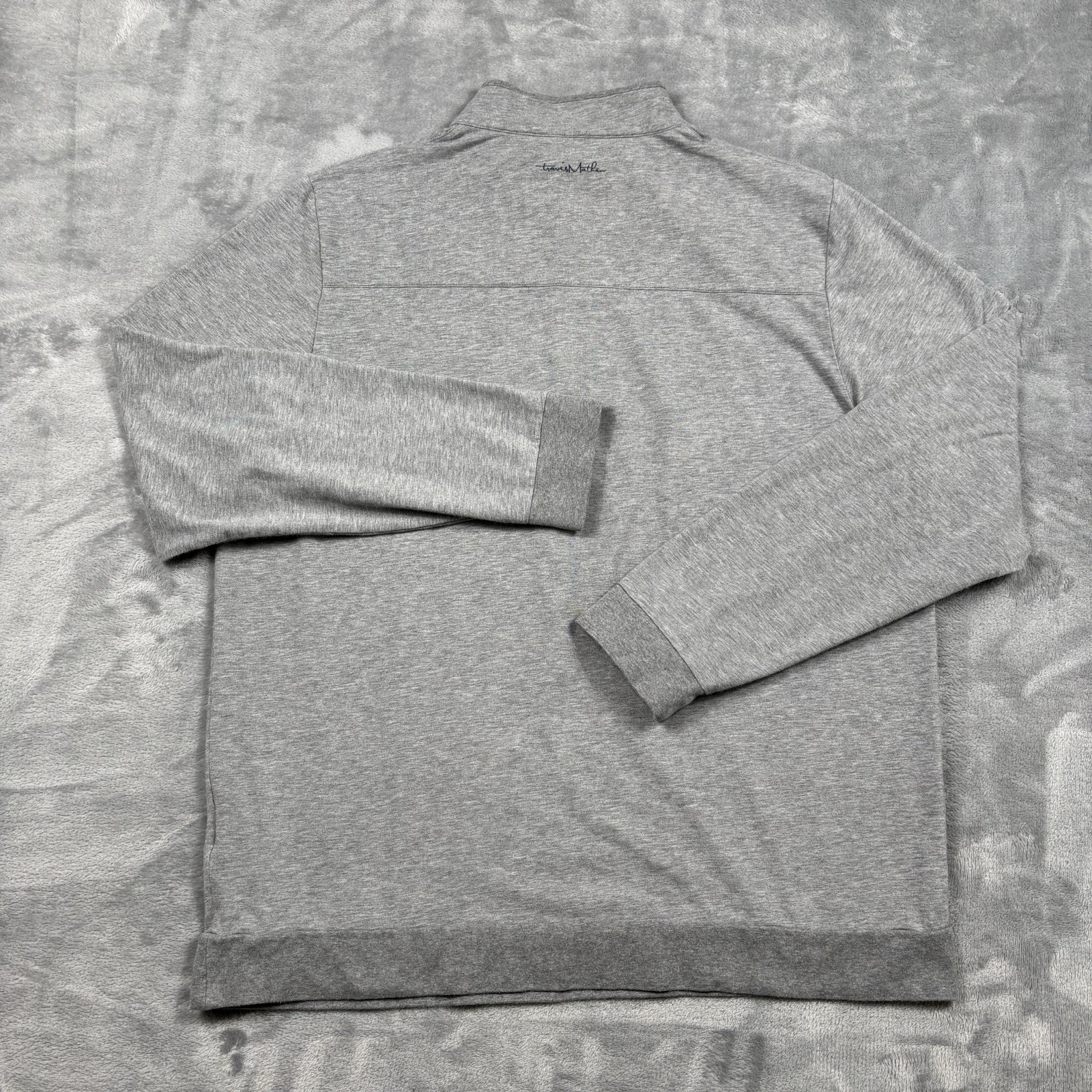 Travis Mathew Men's 1/4 Zip Cotton Stretch Blend Pullover Jacket Gray Large