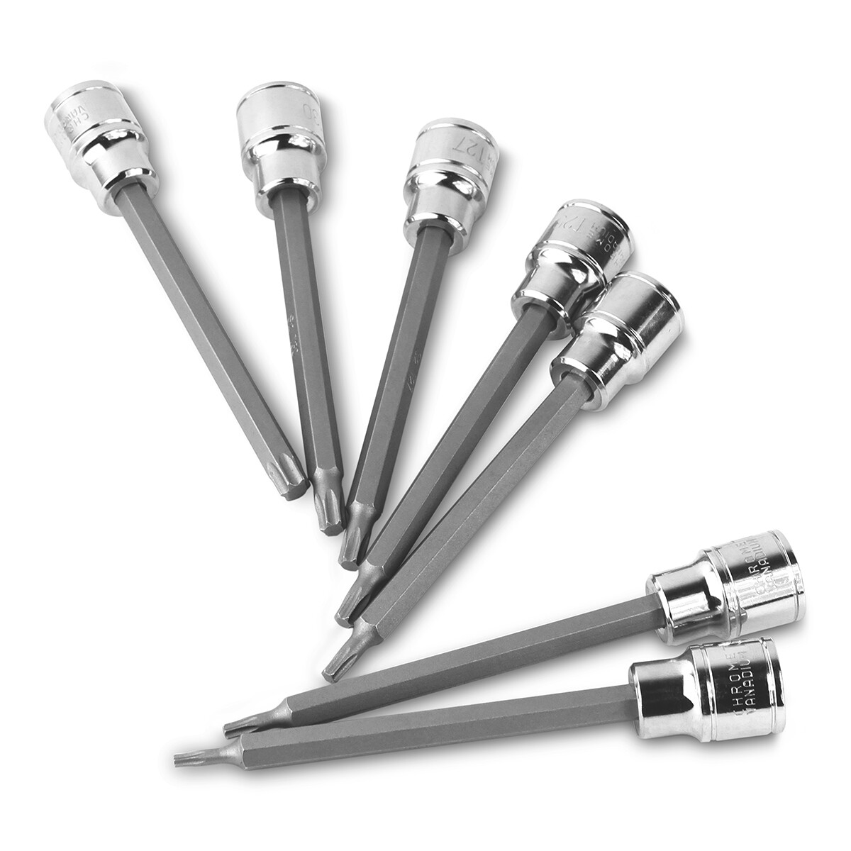 XtremepowerUS 7-Pieces 3/8 Extra Long Torx Deep Bit Socket Set Star Torque