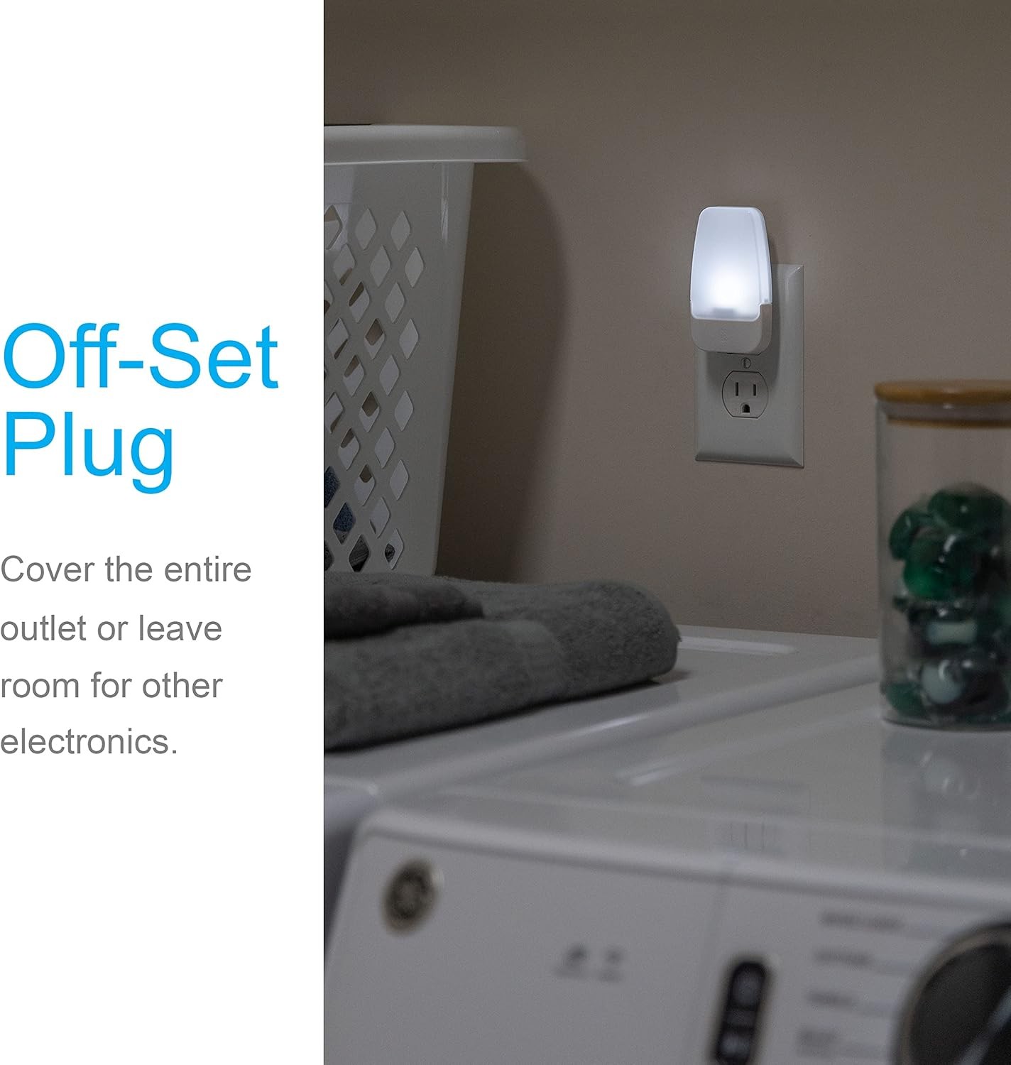 LED Night Lights Plug Into Wall, Dusk to Dawn Sensor,Ambient Lighting,White-2Pcs