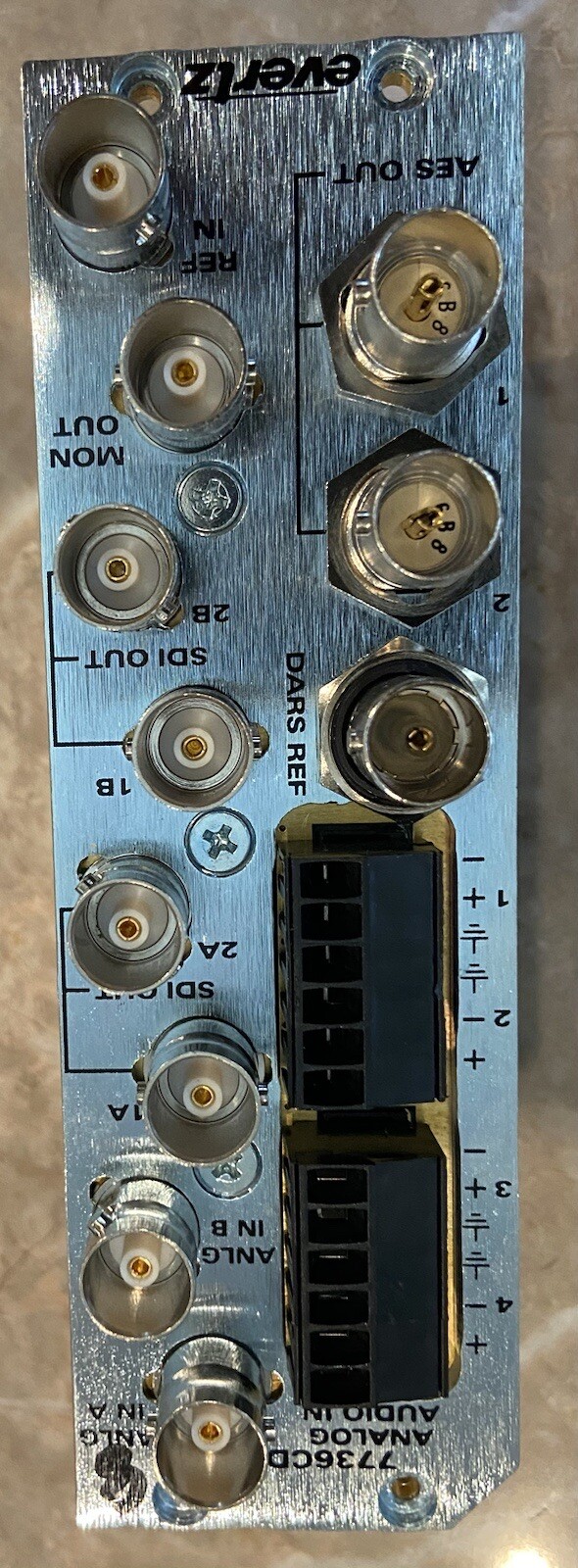 Evertz 7730ADC-A4 Component Analog Audio In To Serial Digital rear module ONLY