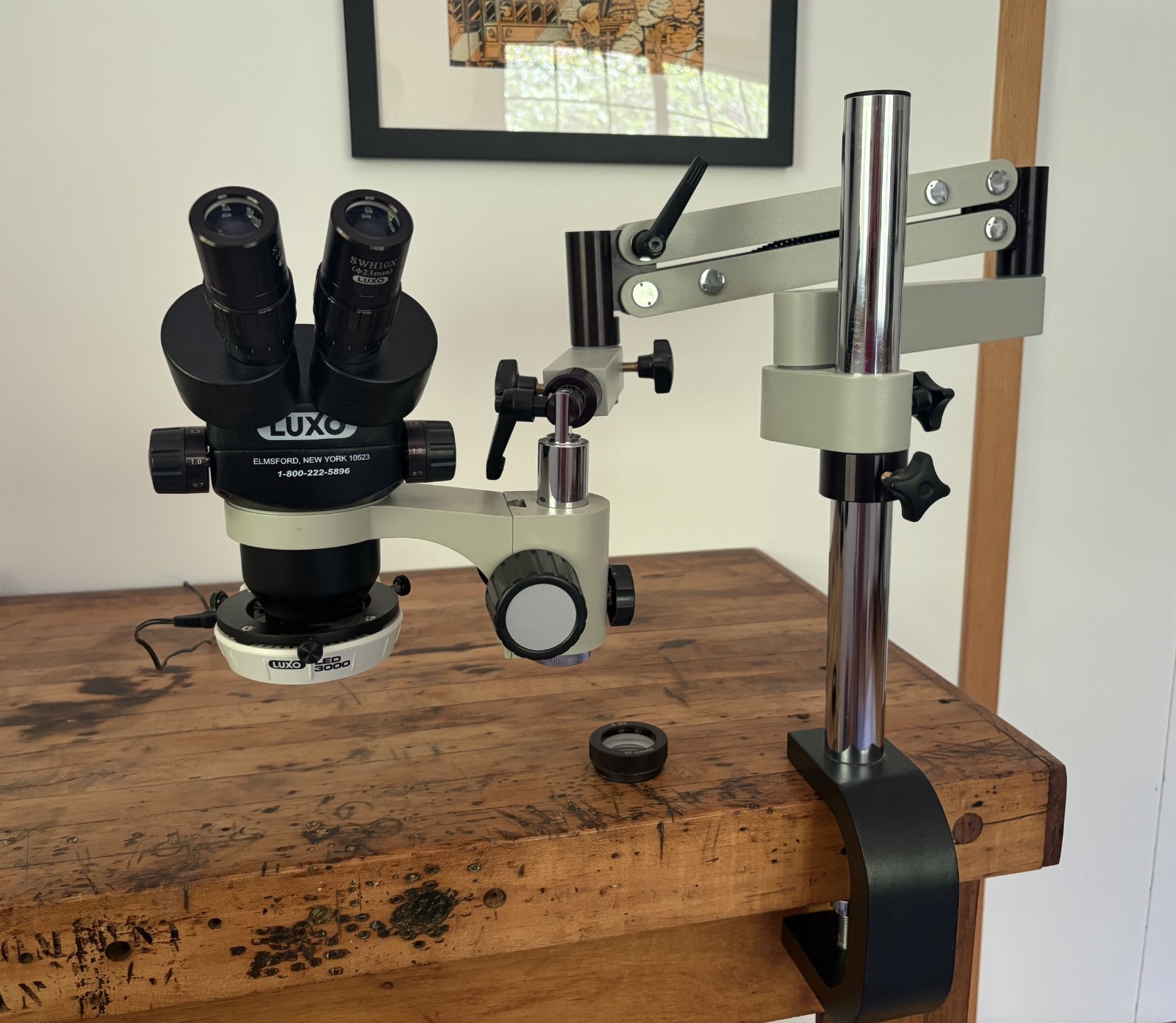 Luxo 273 Binocular ESD-safe Microscope With Articulating Arm - for manufacturing