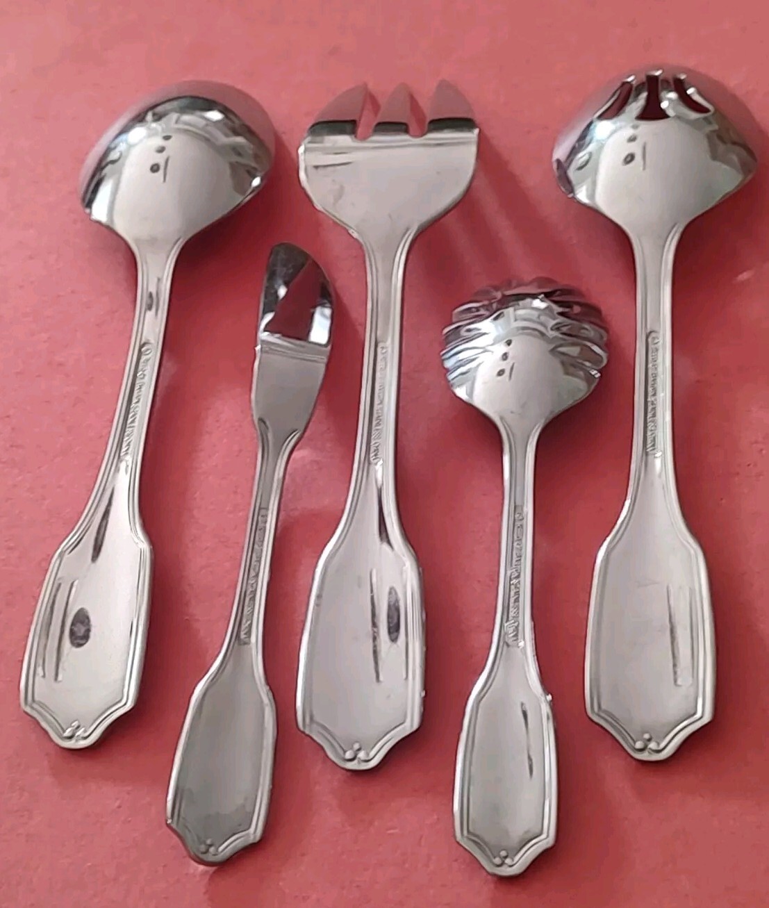 5pc Reed & Barton NELSON Serving Fork Spoons Sugar Butter Knife Stainless