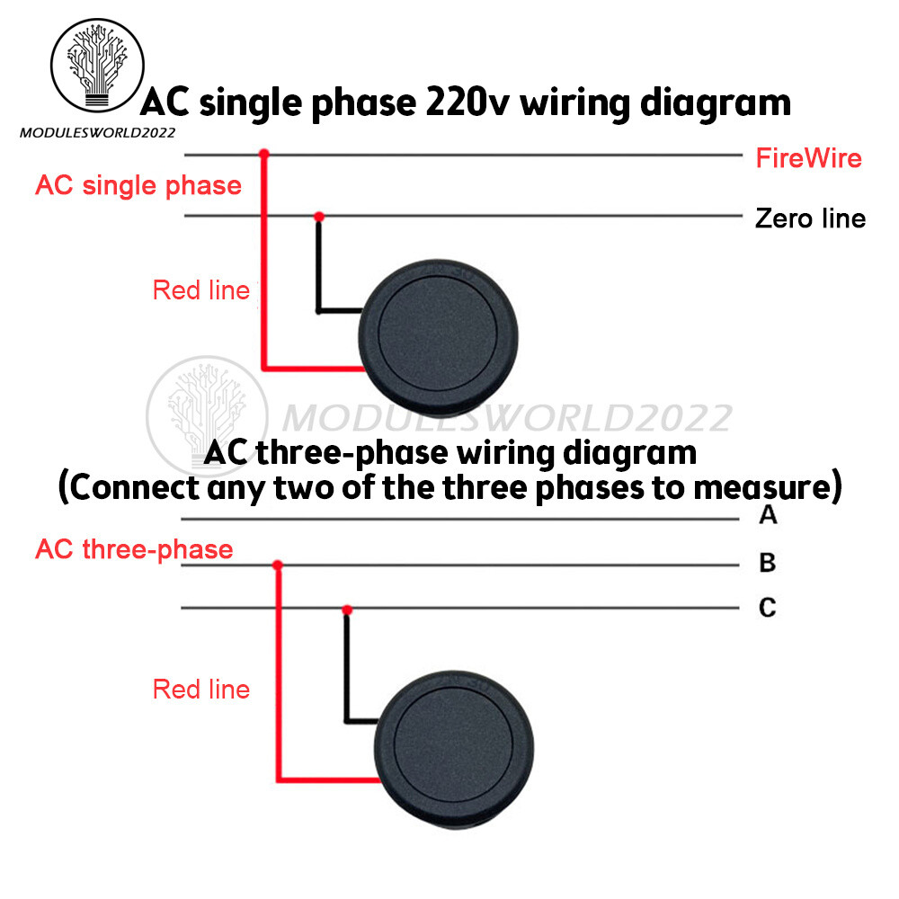 AC 50-500V Voltmeter LED Display Digital Panel Meter Voltage Indicator Red Blue