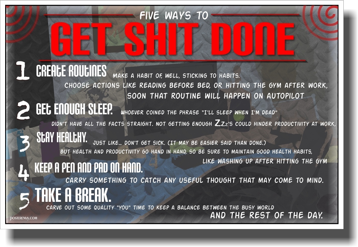 Get S*** Done - Dark - NEW Motivational Poster
