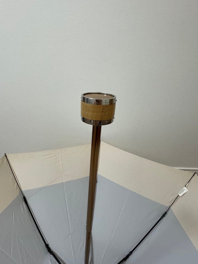 CELINE Folding Umbrella Pink Blue Gold Hardware Subtle Logo Authentic