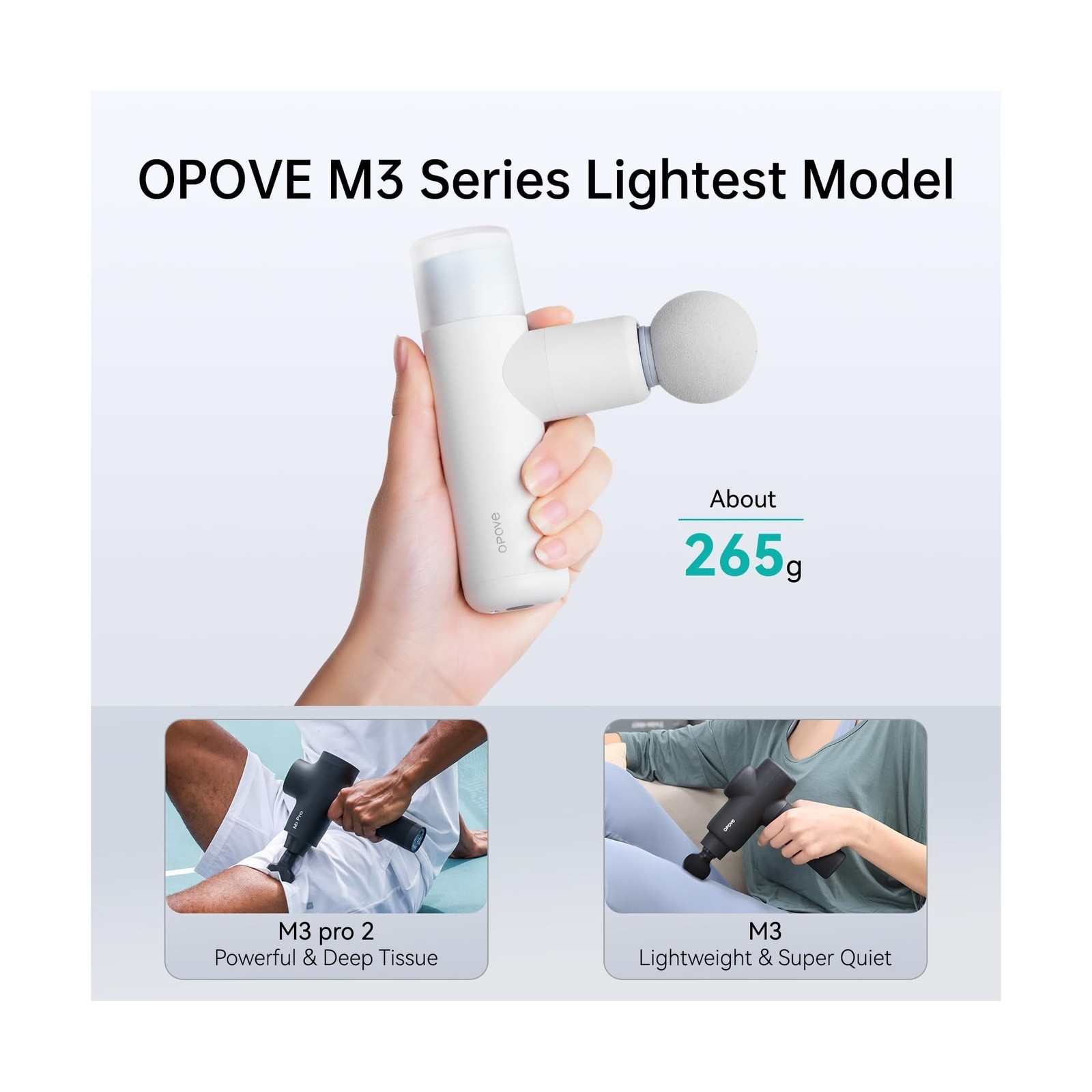 opove M3 Mini Massage Gun for Back Pain Relief, with Facial Mode, 7mm Amplitu...