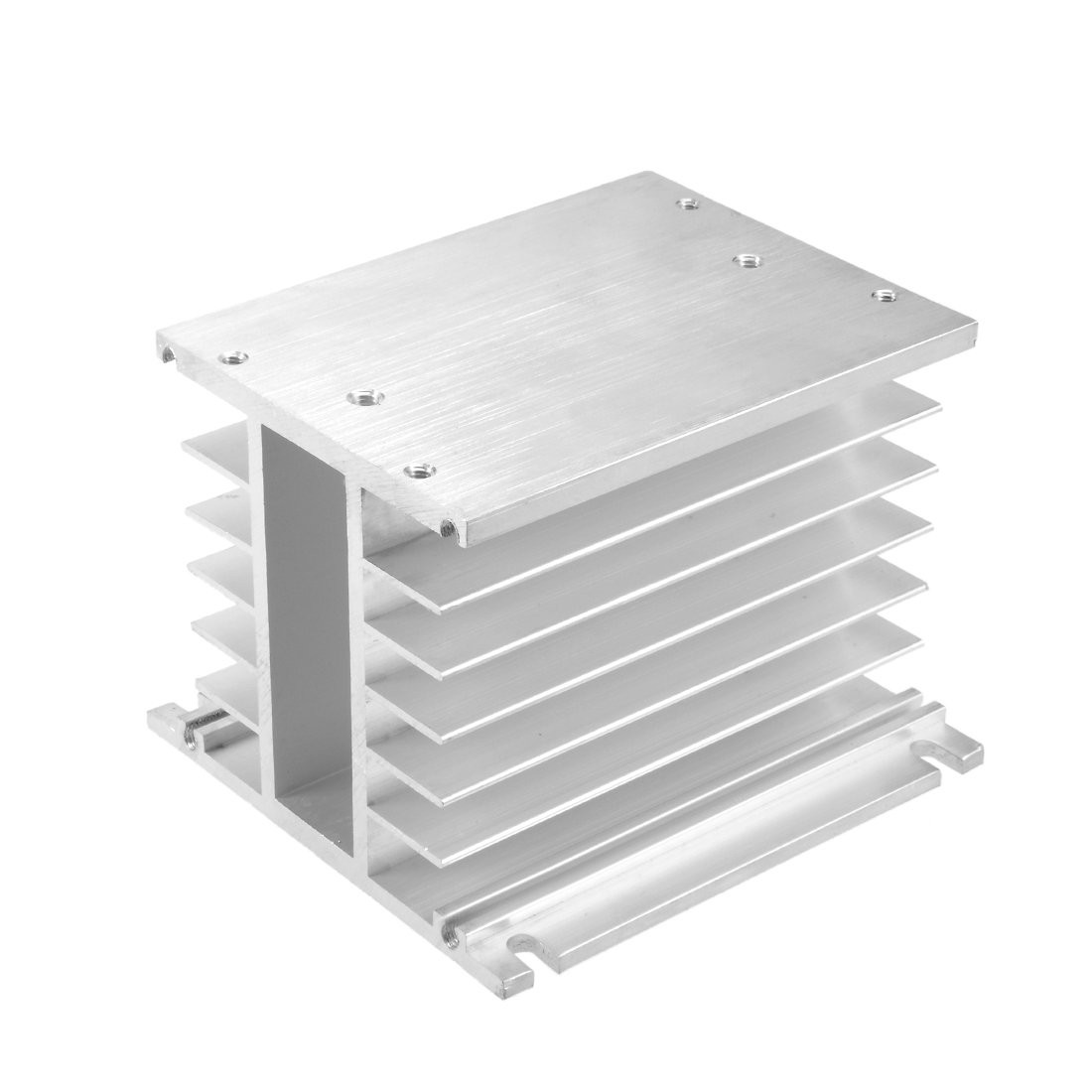uxcell Aluminum Heat Sink SSR Dissipation for 10-100A Three Phase SSR, Silver