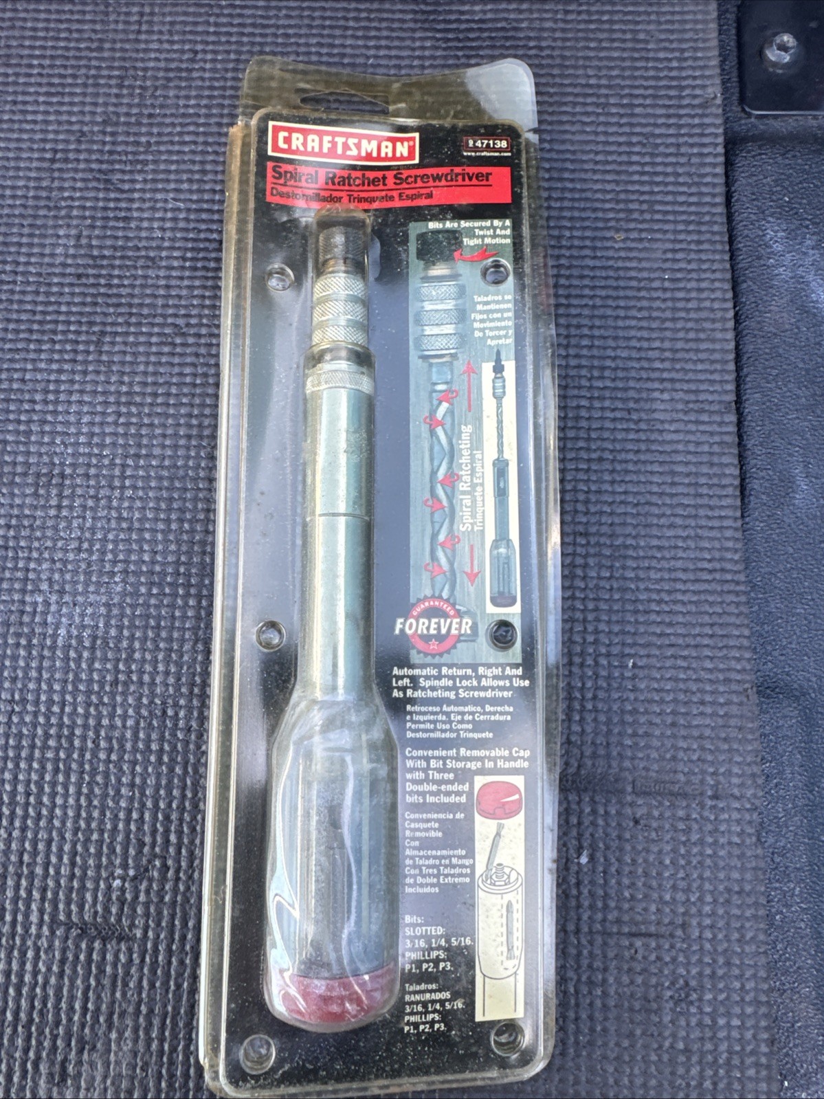 Sears Craftsman Nos Spiral Ratchet Screwdriver 47138 Germany Bits Included NOTES