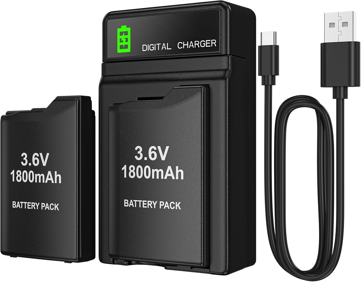 Dual 1800mAh PSP Batteries with LED Charging Station - Enhance Your Gaming Life