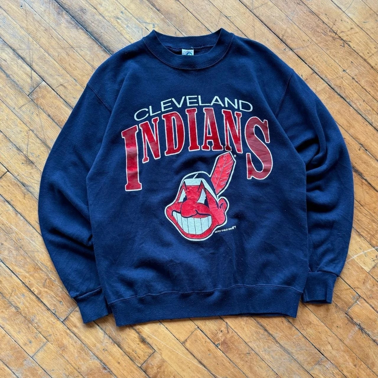 Vtg Cleveland Indians baseball Navy Color Unisex Crewneck Sweatshirt Men Women