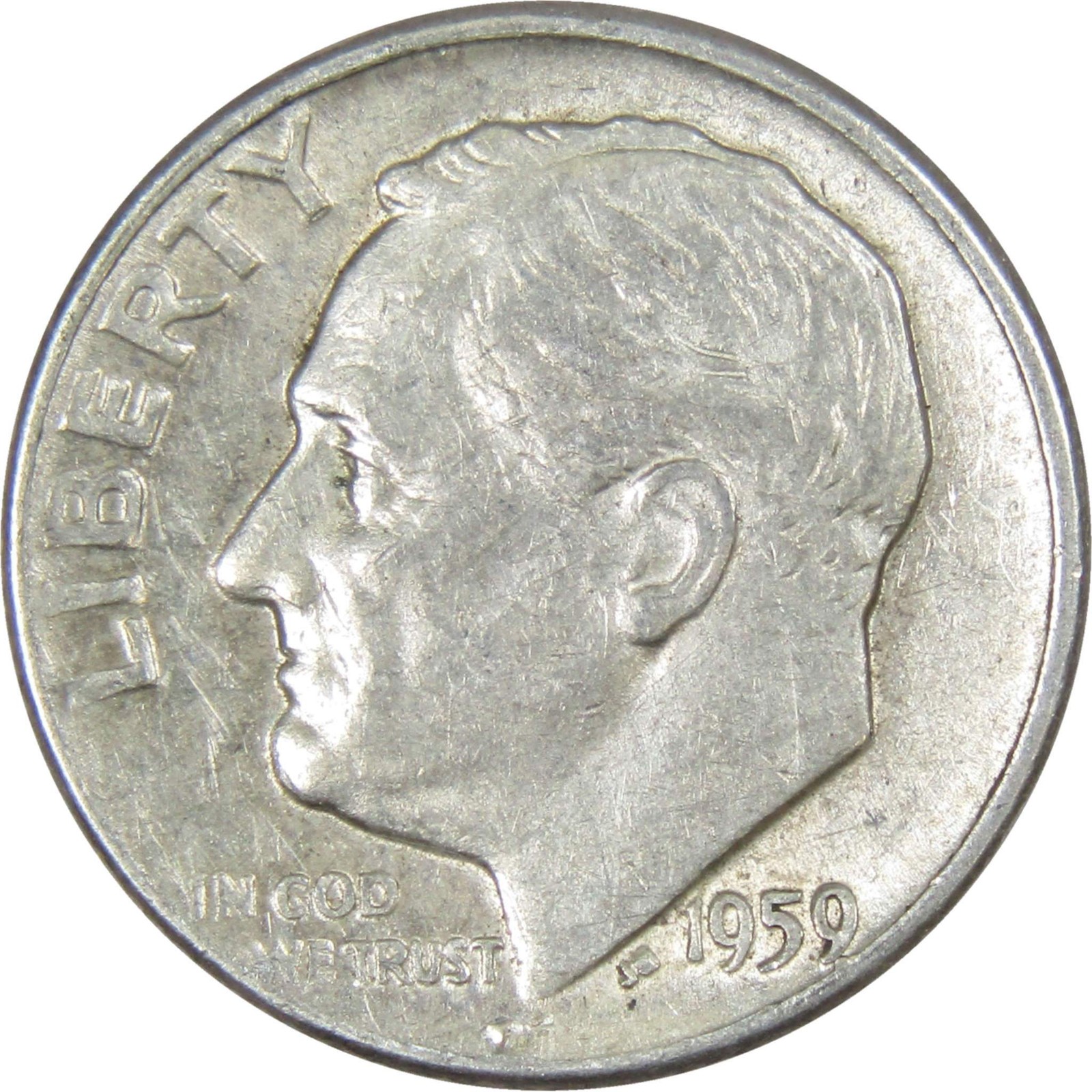 1959 D Roosevelt Dime Circulated Silver 10c Coin Collectible