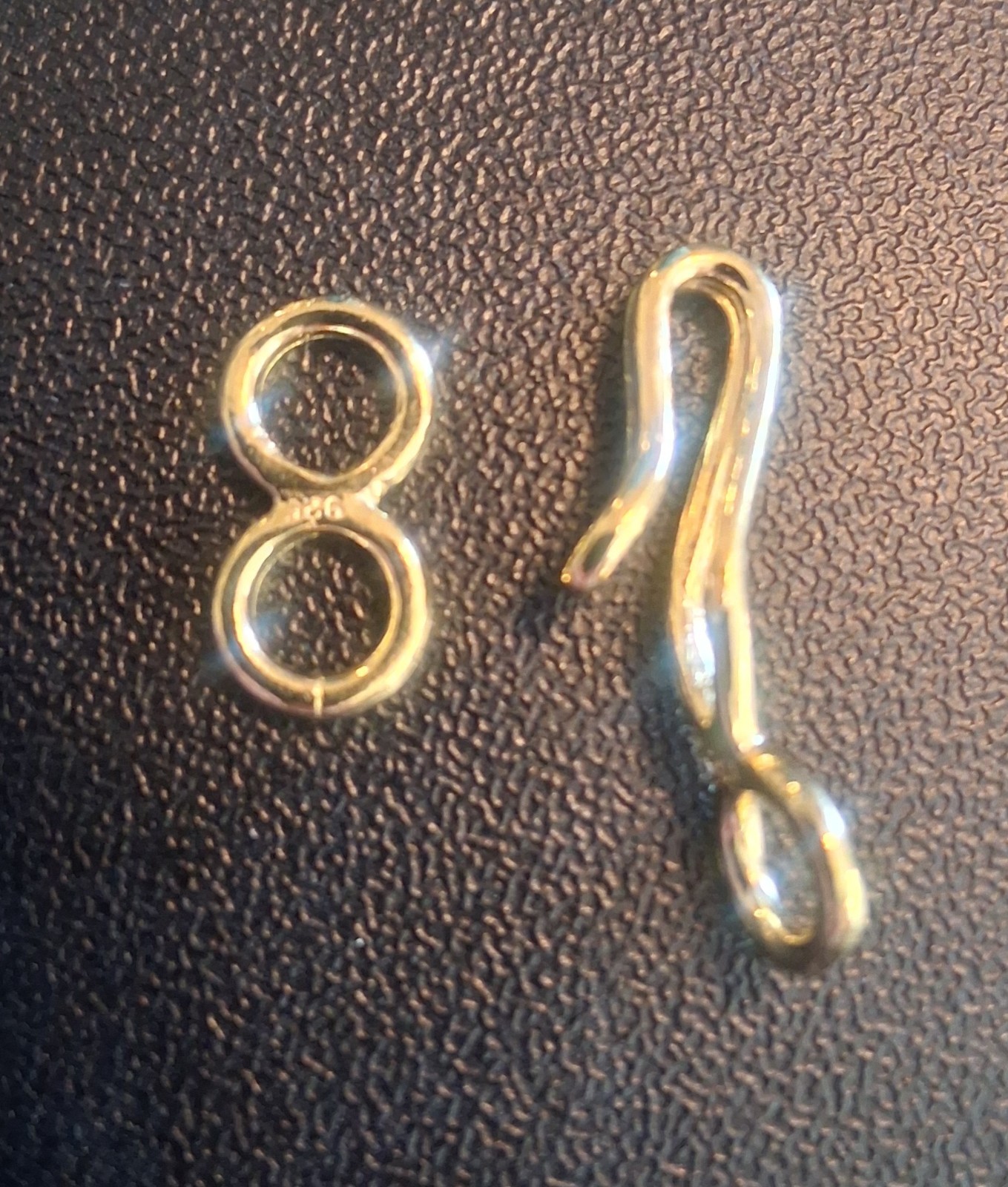 Hook & Eye Gold Plated Sterling Silver 1.45 G Total