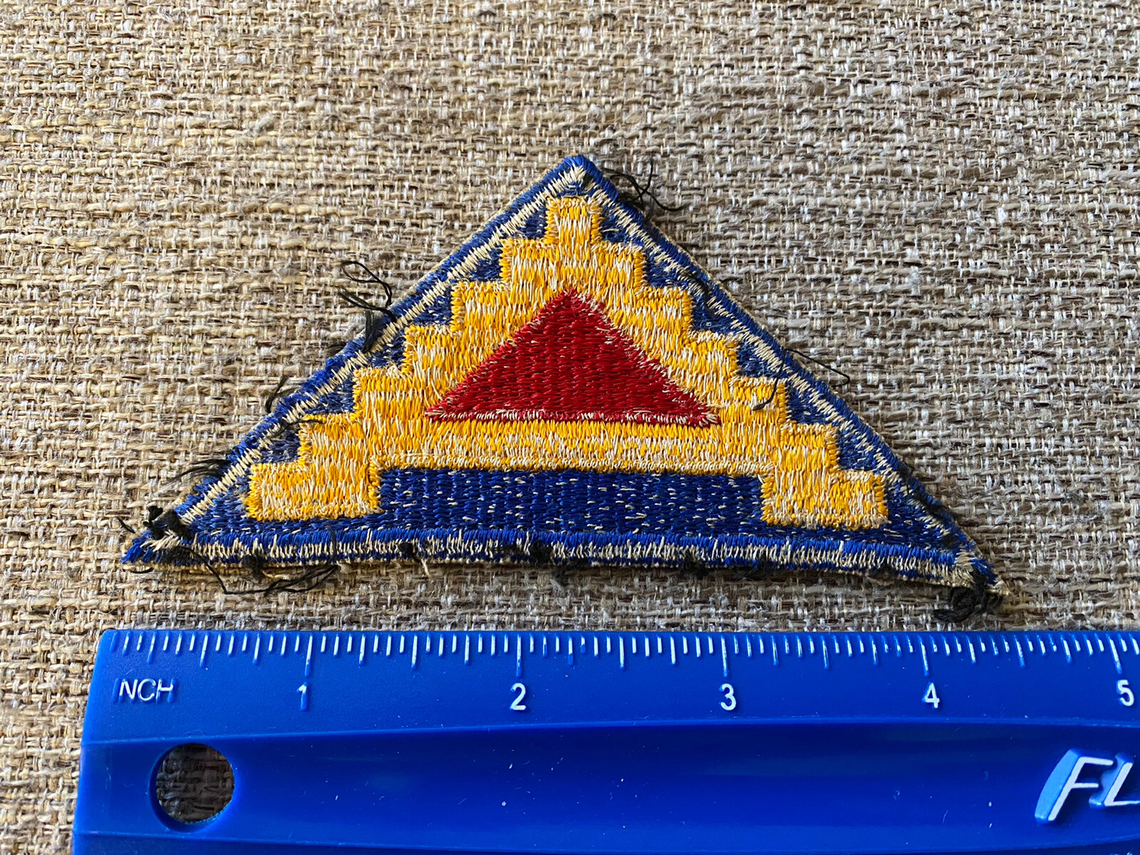 US Army 7th Army Triangle Red Blue Yellow Patch INV9265