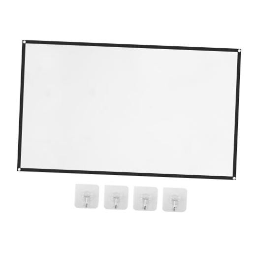 Projector Screen, White Projector Screen, 16:9 No Crease Home 60 inch Regular