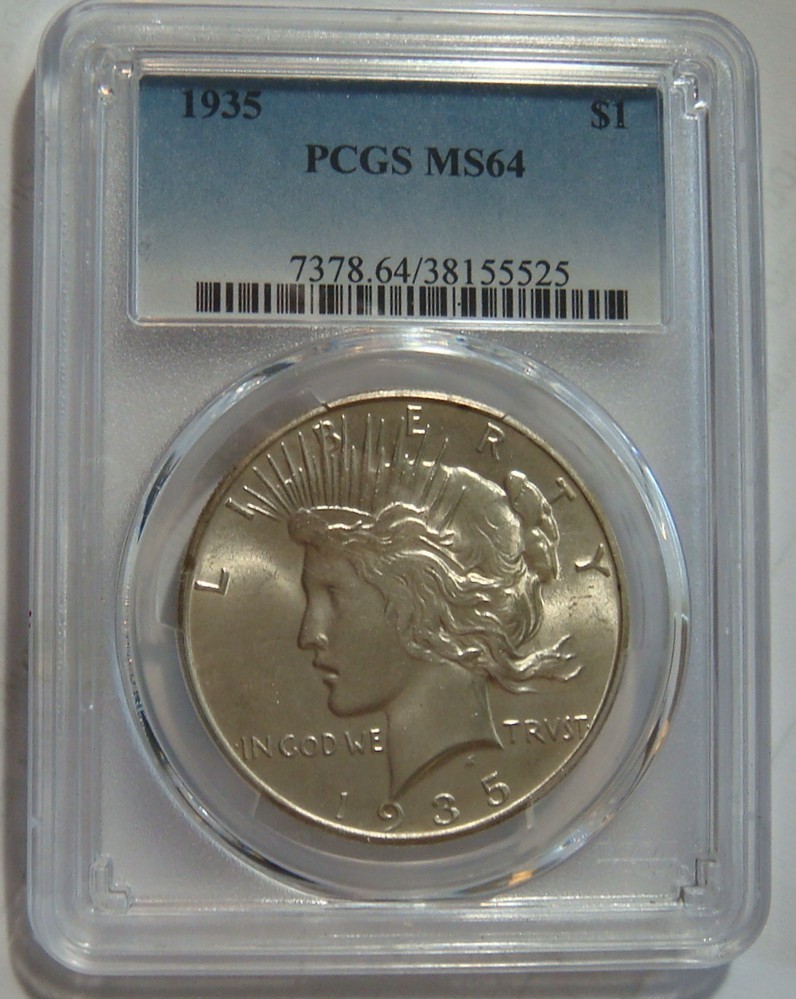 1935 $1 PCGS MS64 Peace Silver Dollar Philadelphia Better Date