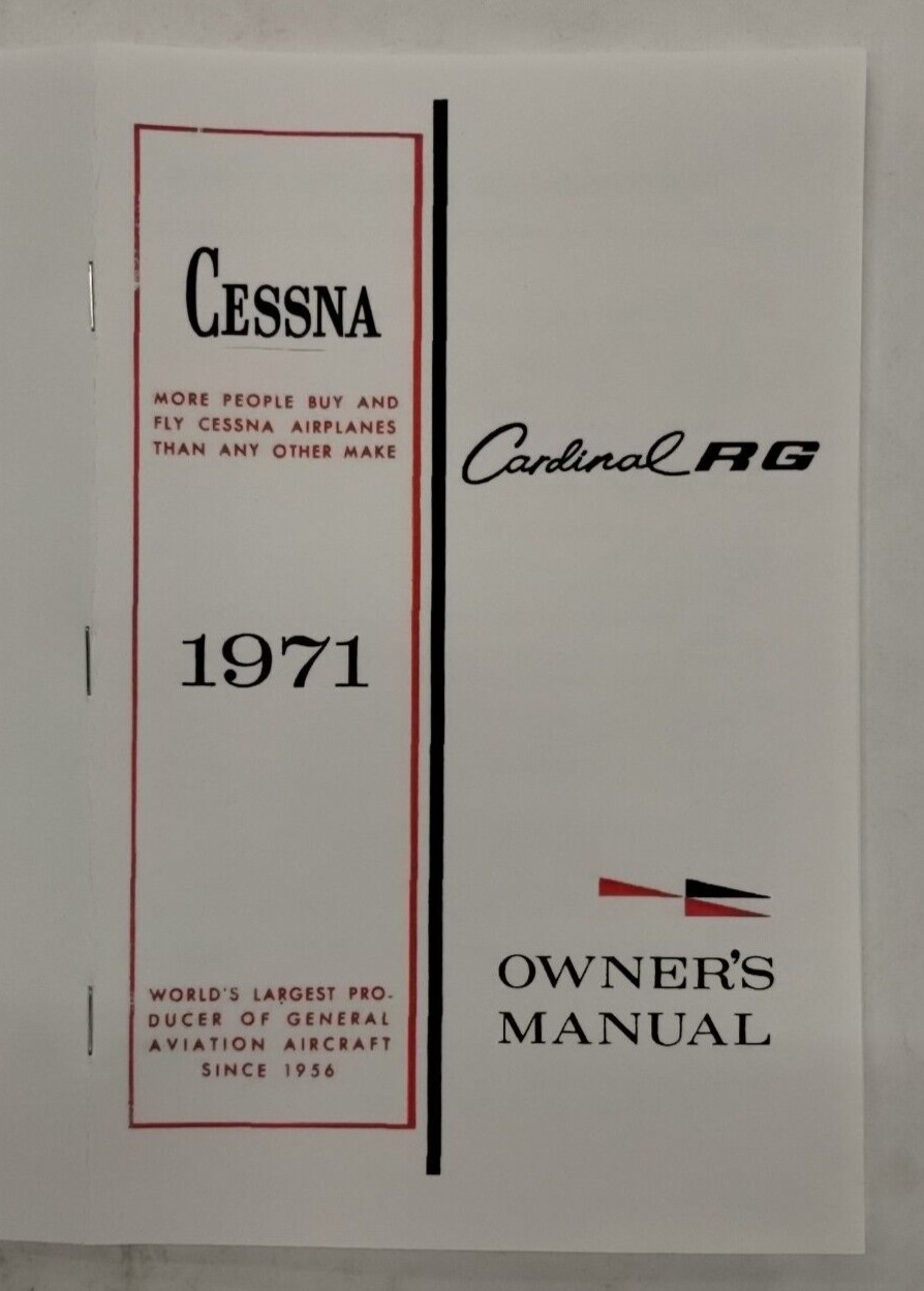 Cessna 1971 Model 177RG Cardinal Owner's Manual-Reproduction.