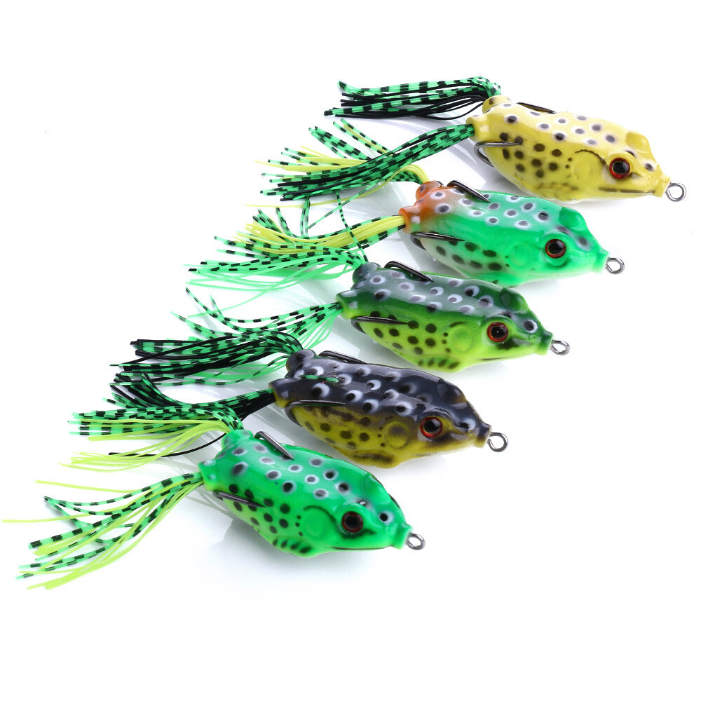 5pcs Lot 1/2 oz 2.5" Large Frog Topwater Soft Fishing Lures Bait Bass Crankbaits
