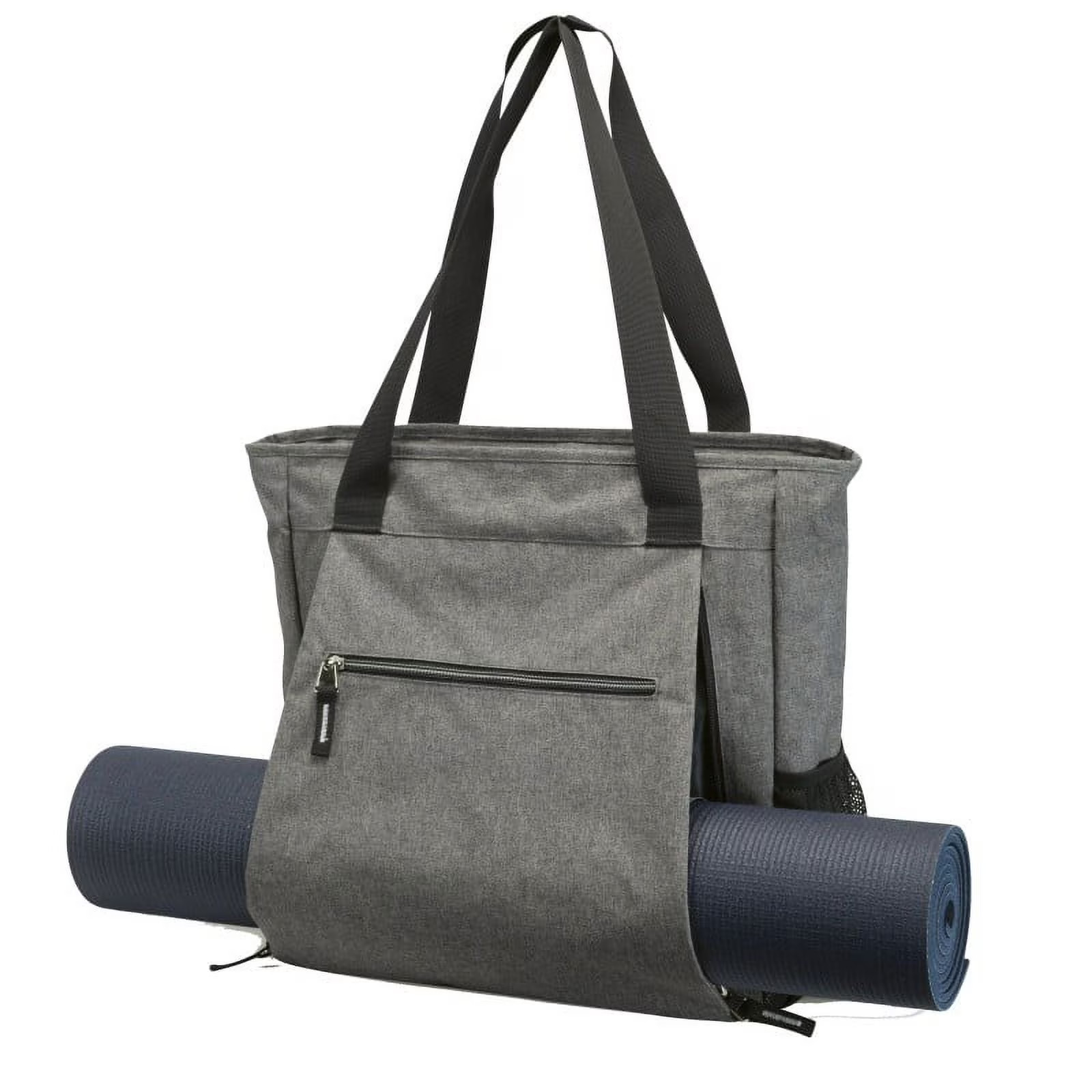 Heathered Yoga Bag Travel Gym Tote Women Shopping Grocery Bag Grey