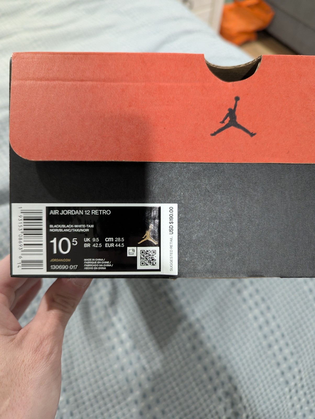 Jordan Retro 12 Reverse Taxis Size 10.5