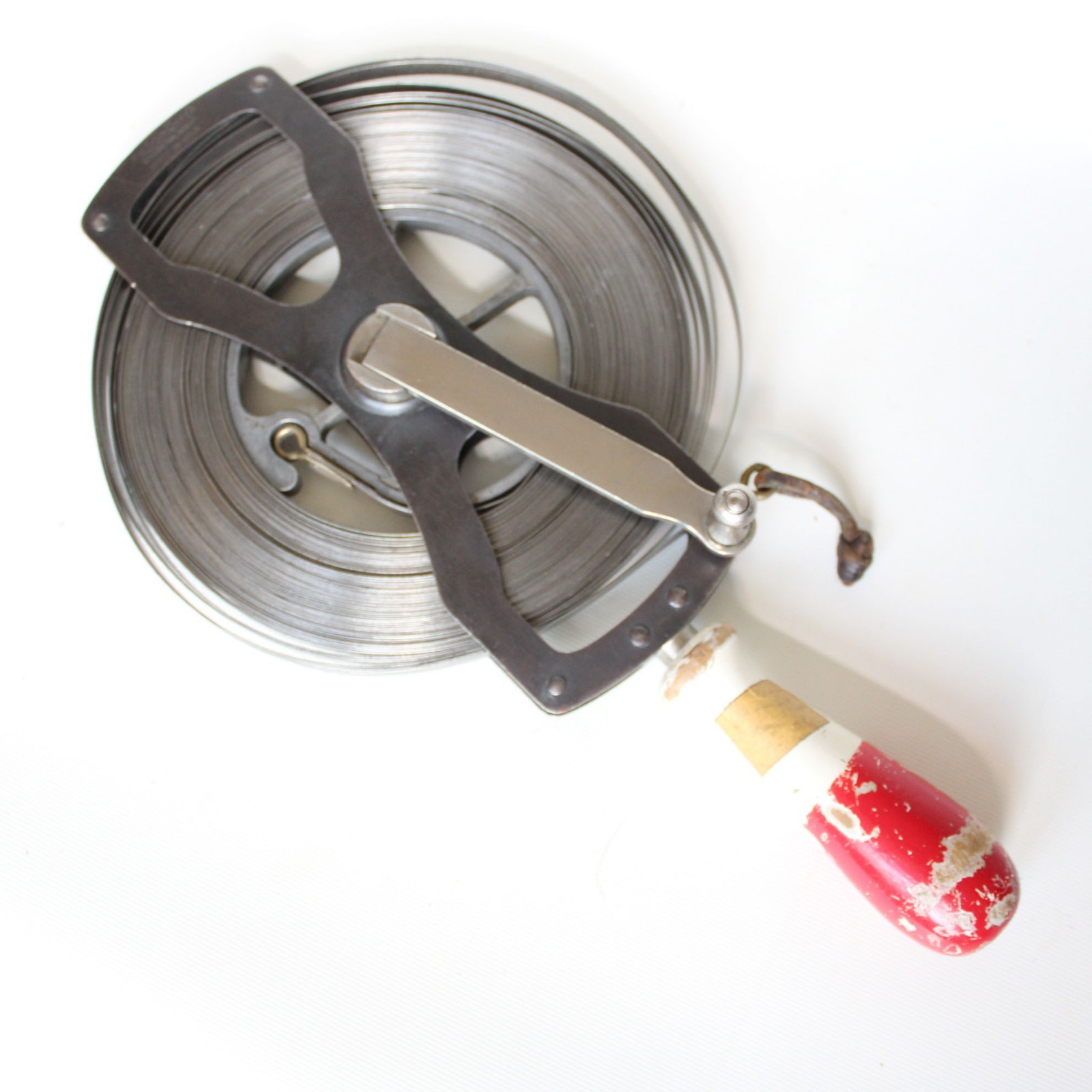 Vintage Lufkin Derrick Surveyor Tape Measure 1/4 x 100-Foot Chrome Steel Blade