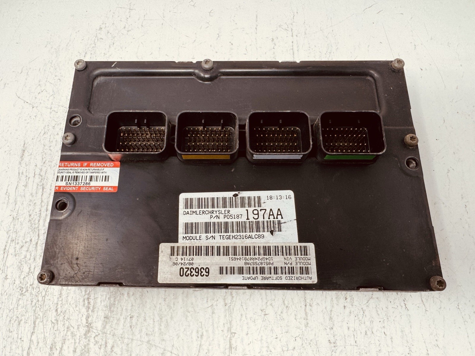 2007 Dodge Grand Caravan 3.8L PCM ECU ECM Engine Computer 05187197 Plug & Play