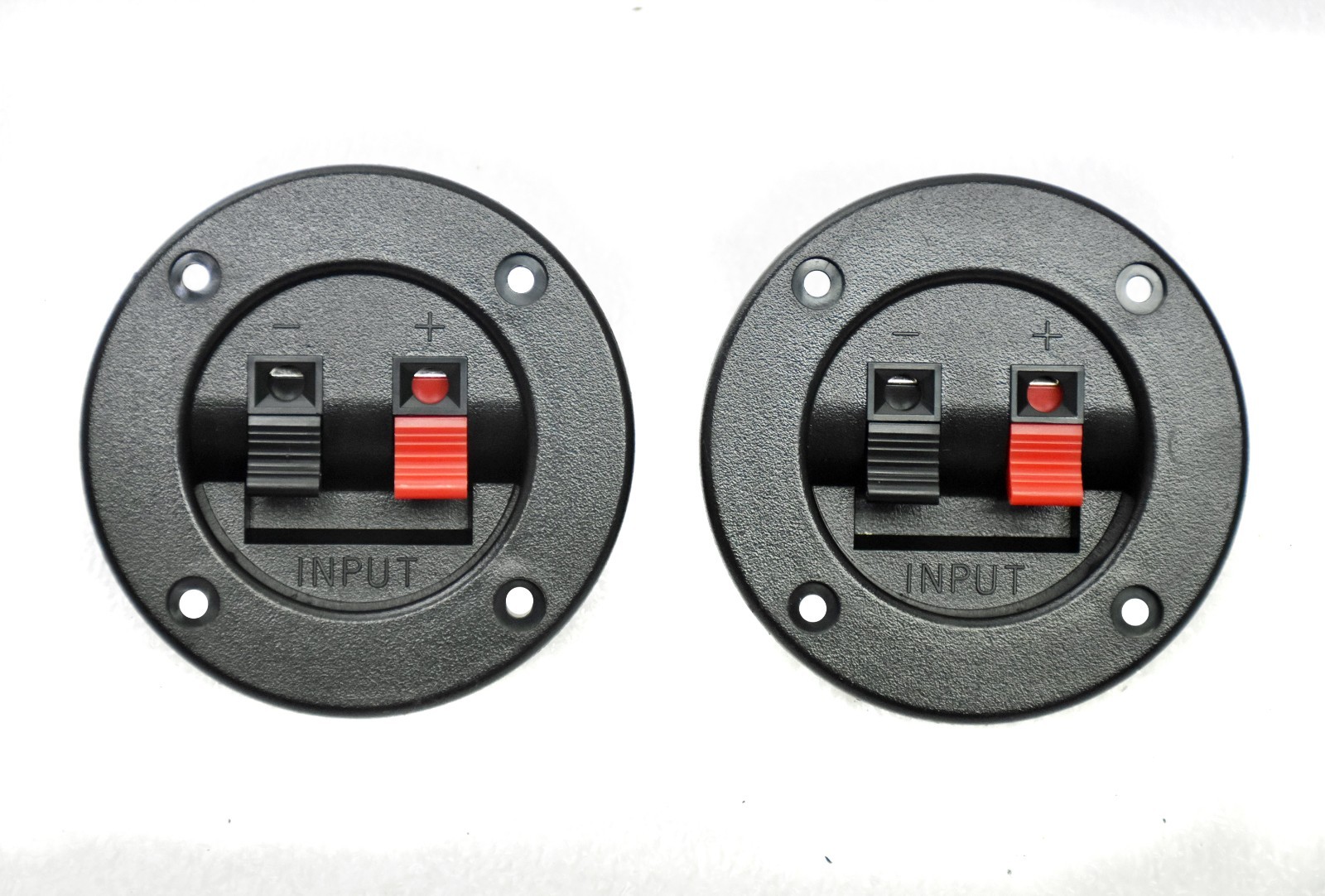 1pair 2" Speaker Inlet Terminal Set Gold plated 2p Plastic Housing Black #3103