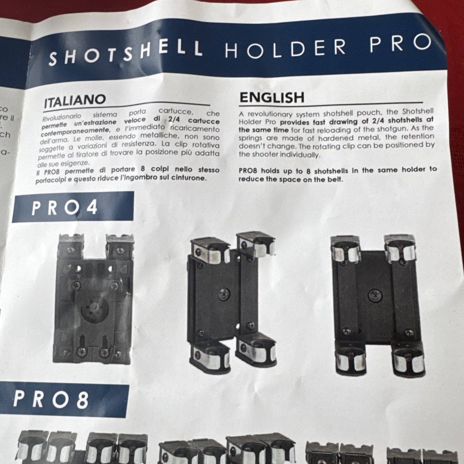 Beretta Competition Shotshell Holder 4 Shells Dynamic 12 Guage Pro 4